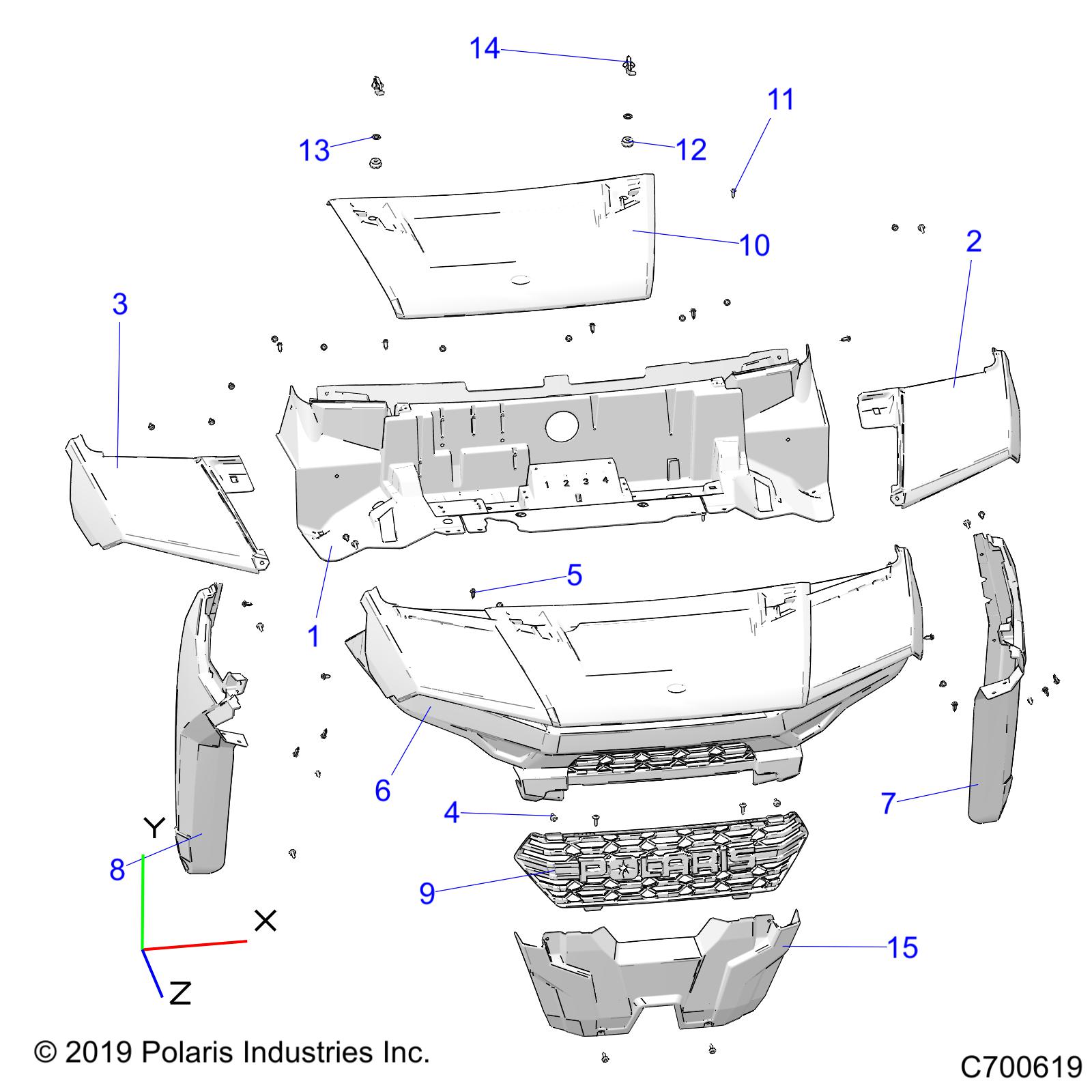 BODY, HOOD AND FRONT FACIA - R22TAE99AG/AL/AN/A9 (C700619)