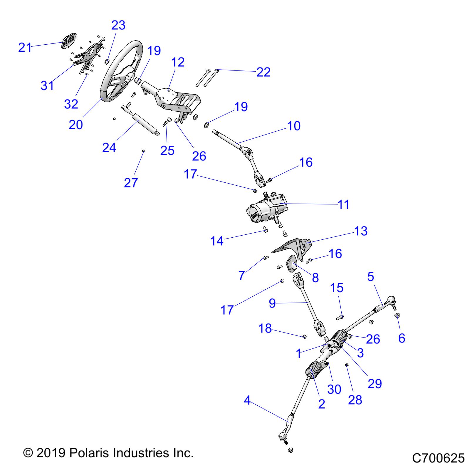 STEERING, STEERING ASM. - R20RSW99AA/AP/AX/A9/BA/BP/BX/B9 (C700625)