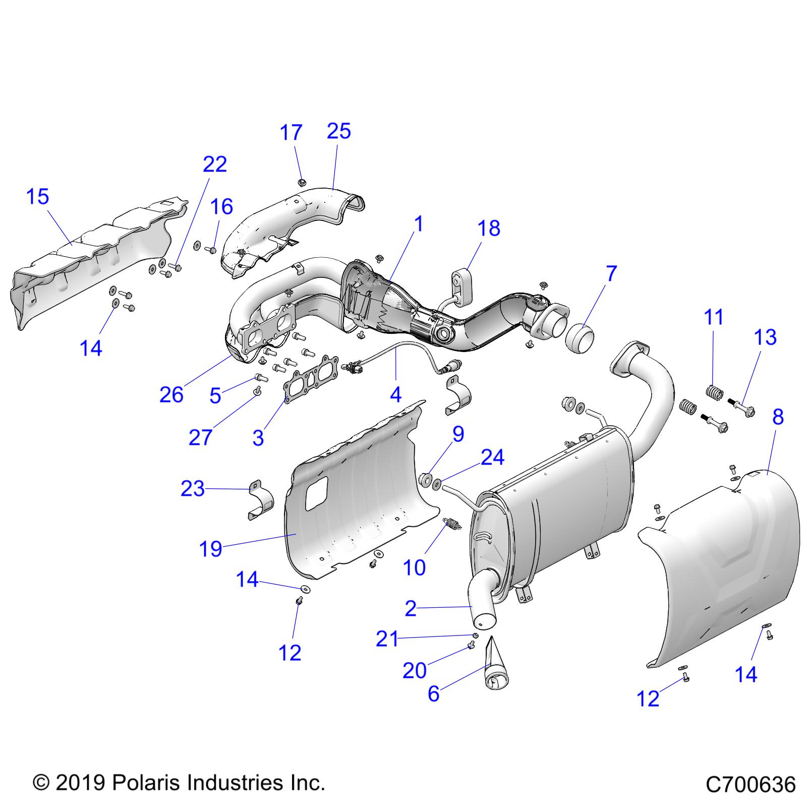 ENGINE, EXHAUST - R20RRX99A9/AA/AF/AP/AX/B9/BA/BF/BP/BX (C700636)