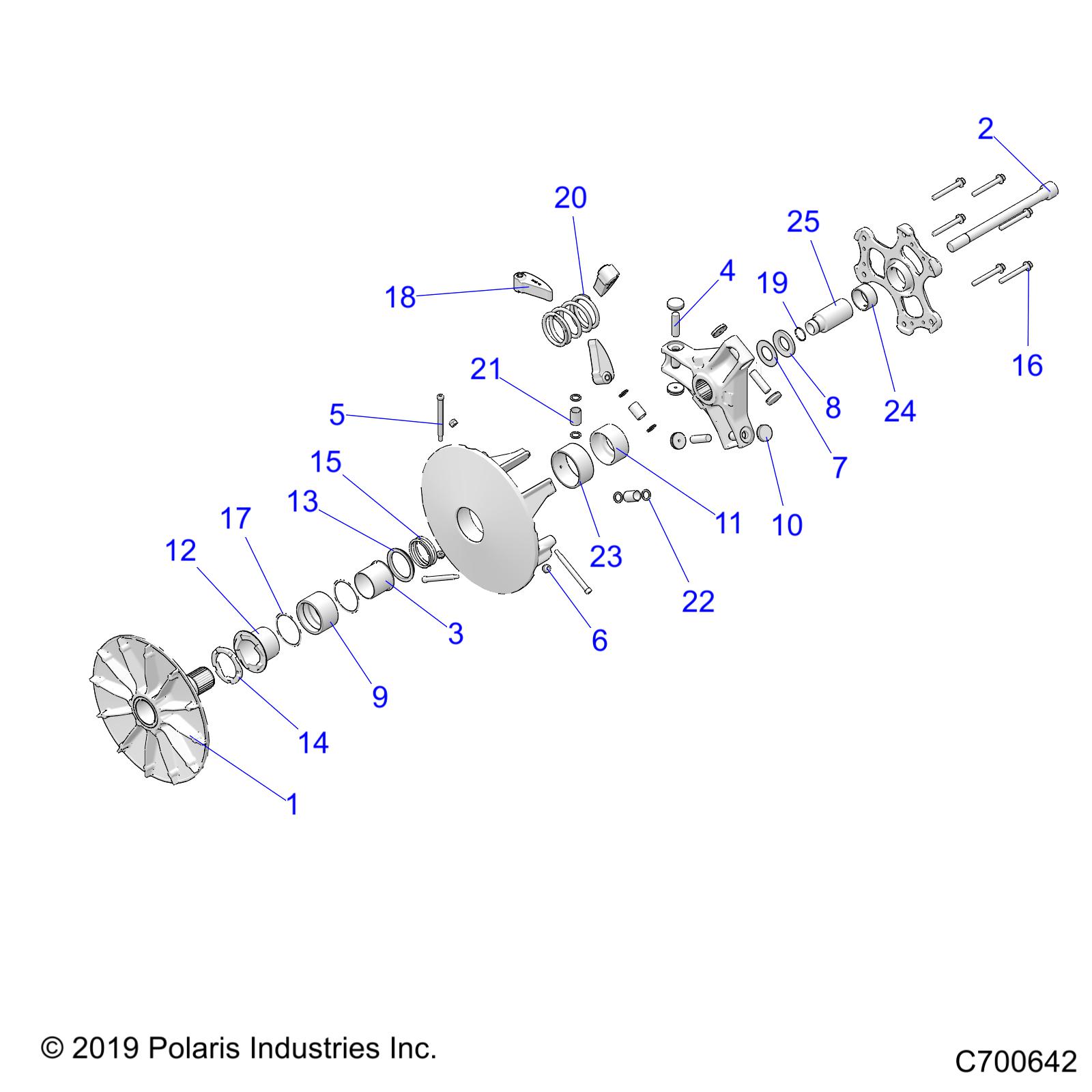 DRIVE TRAIN, PRIMARY CLUTCH - R20RSE99AA/AP/AX/A9/BA/BP/BX/B9 (C700642)