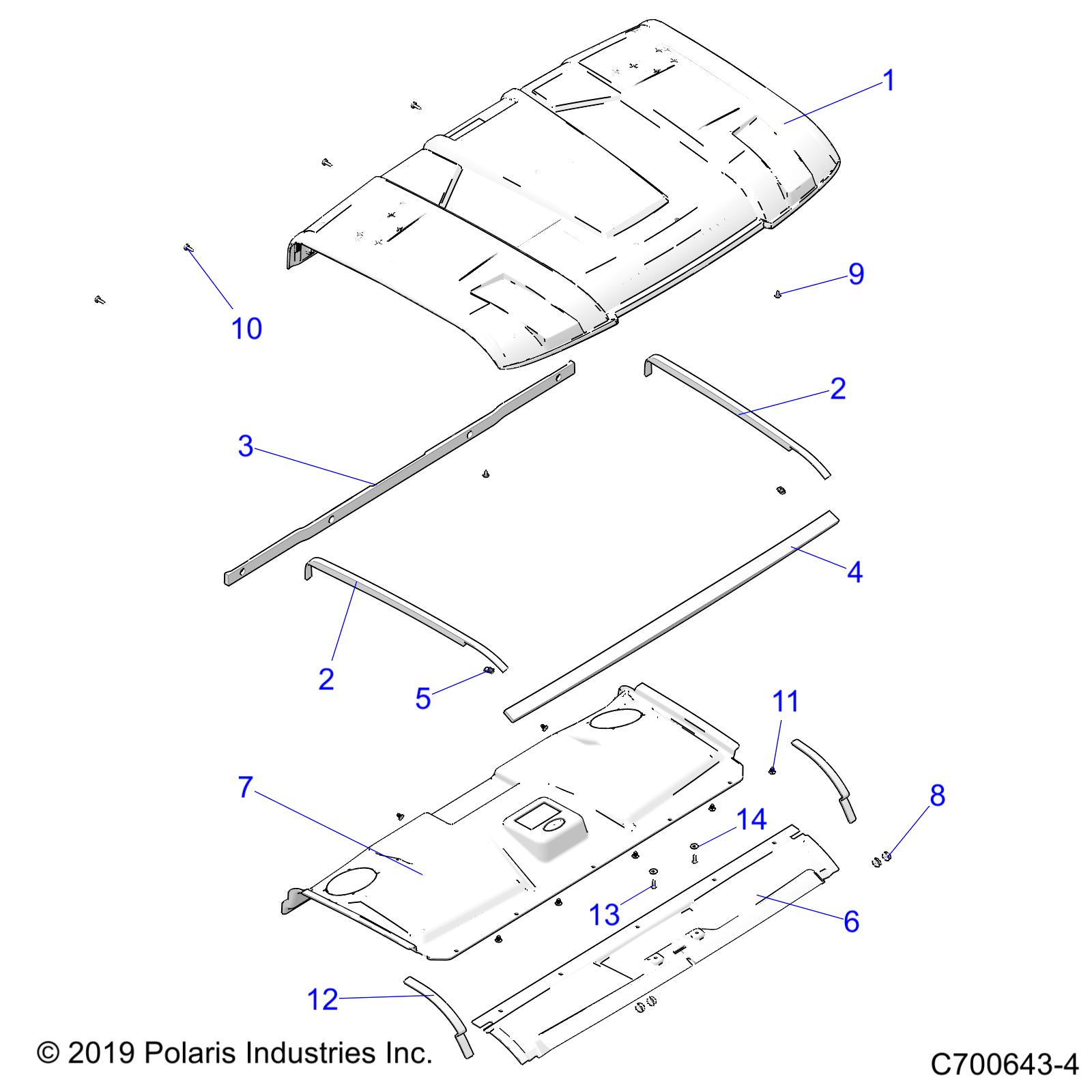 BODY, ROOF - R20RRX99A9/AA/AF/AP/AX/B9/BA/BF/BP/BX (C700643-4)