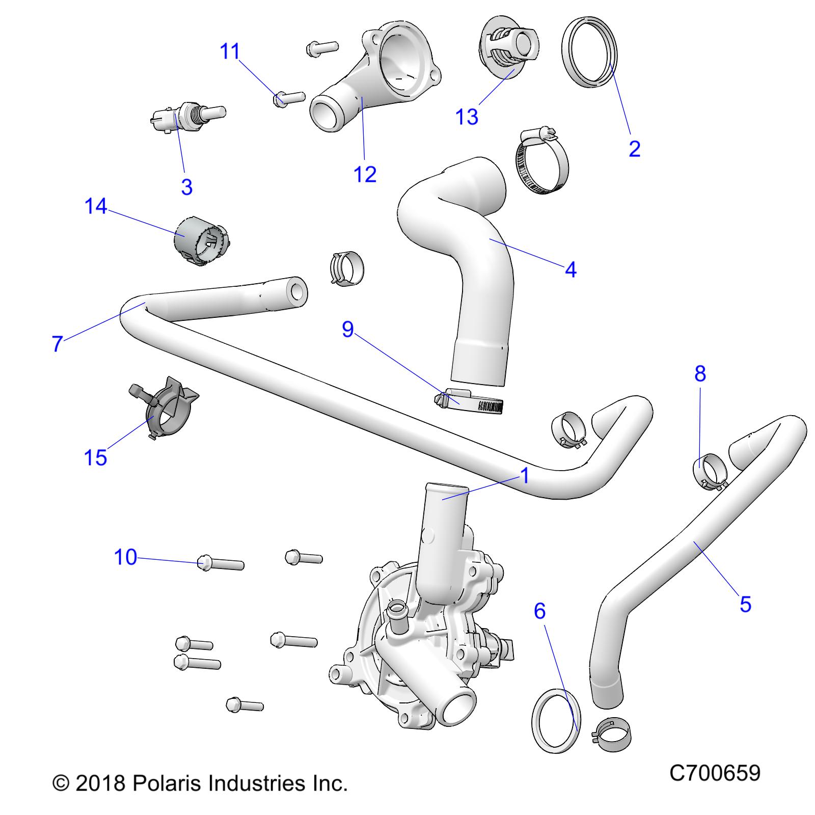 ENGINE, WATERPUMP AND BYPASS - R19RRE99F1/FC/SC1/SCC/SFC/F1/SJ1/PCC/PFC (C700659)