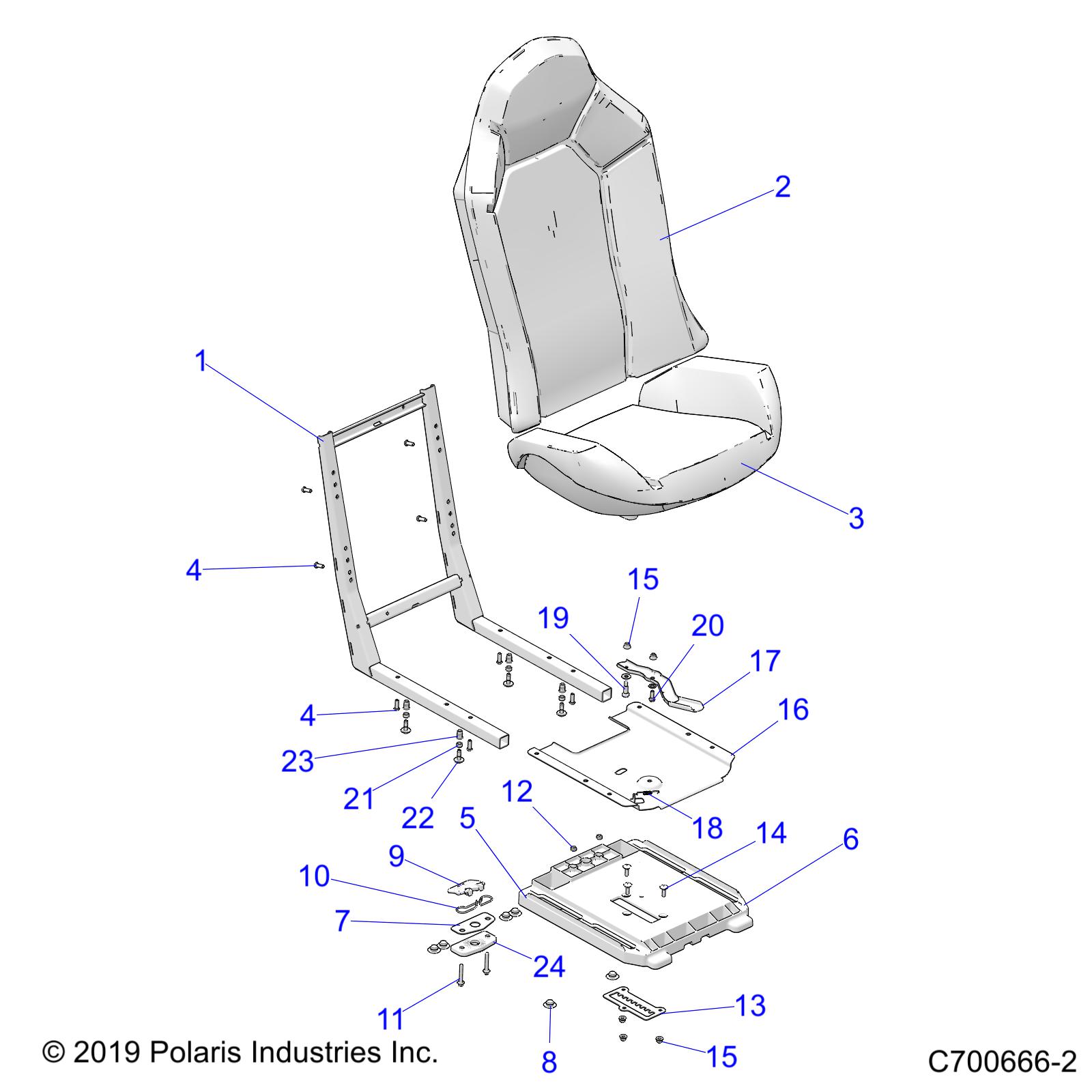 BODY, SEAT ASM. AND SLIDER - Z21S1E99AR/BR (C700666-2)