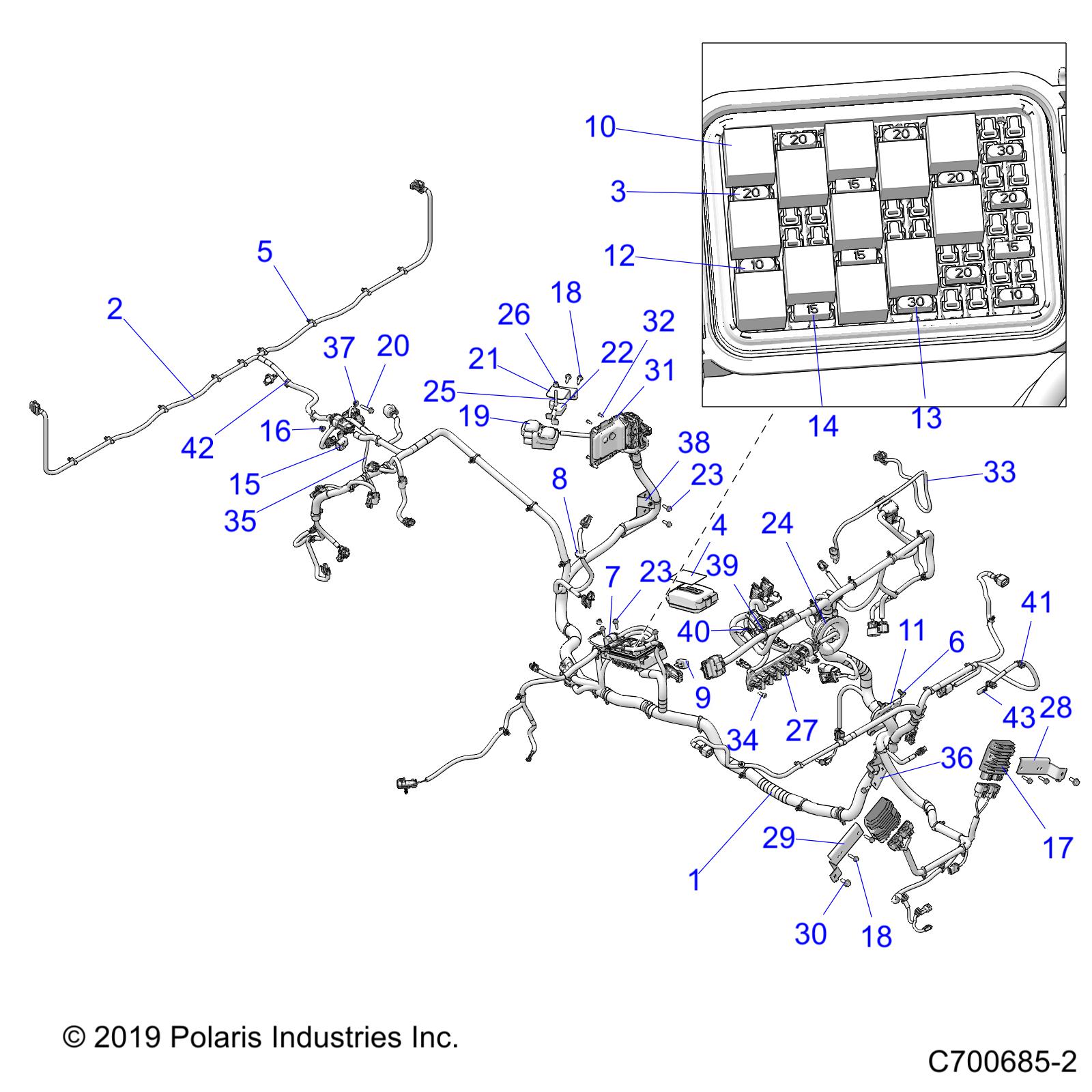 ELECTRICAL, WIRE HARNESS - R20RRF99AV/BV (C700685-2)