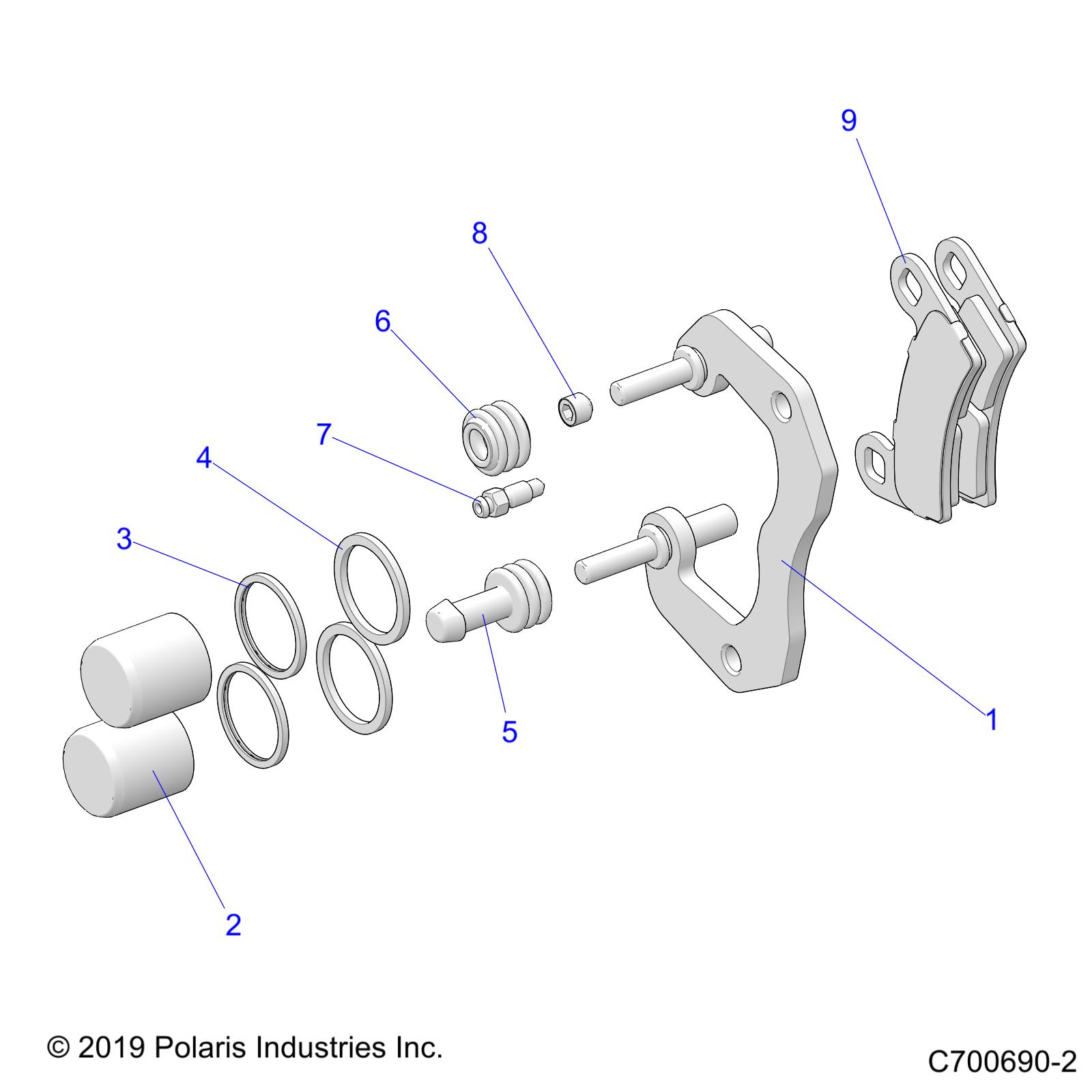 BRAKES, REAR CALIPER - R20T6A99A1/B1/E99A9/AM/AS/B9/BM/BS (C700690-2)