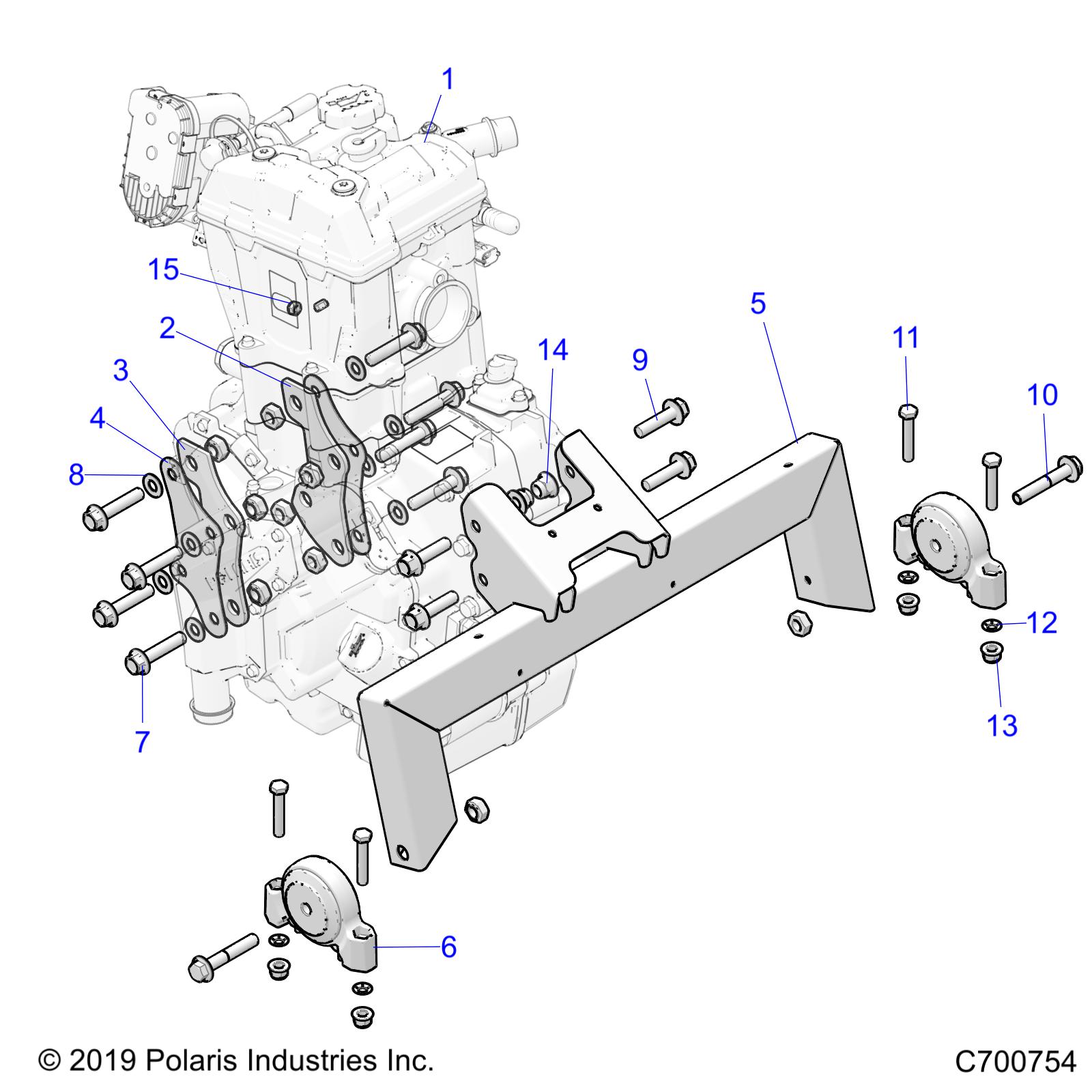 ENGINE, MOUNTING & LONG BLOCK - Z20CHA57A2/E57AM (C700754)