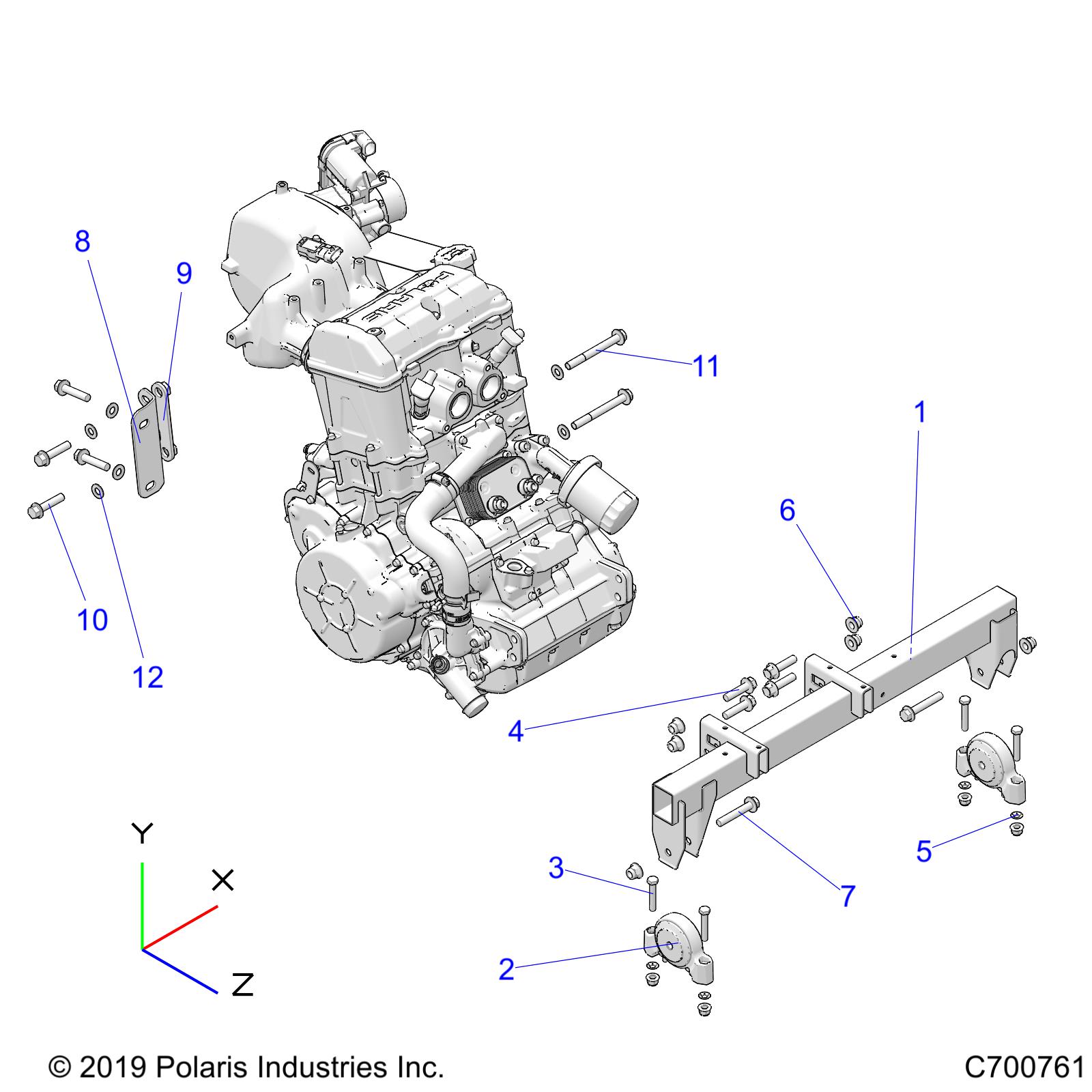 ENGINE, MOUNTING & LONG BLOCK - R20T6U99AM/AS/BM/BS (C700761)