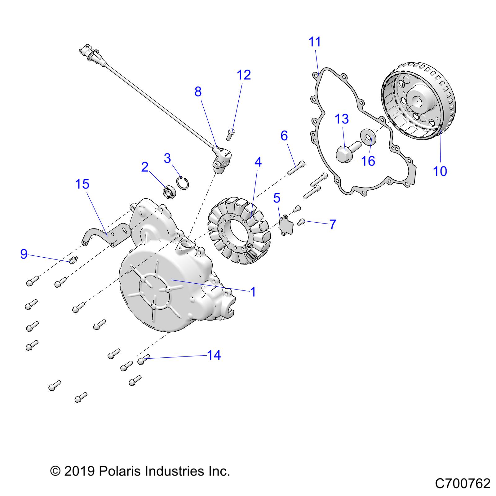 ENGINE, STATOR AND FLYWHEEL - R20T6U99AM/AS/BM/BS (C700762)