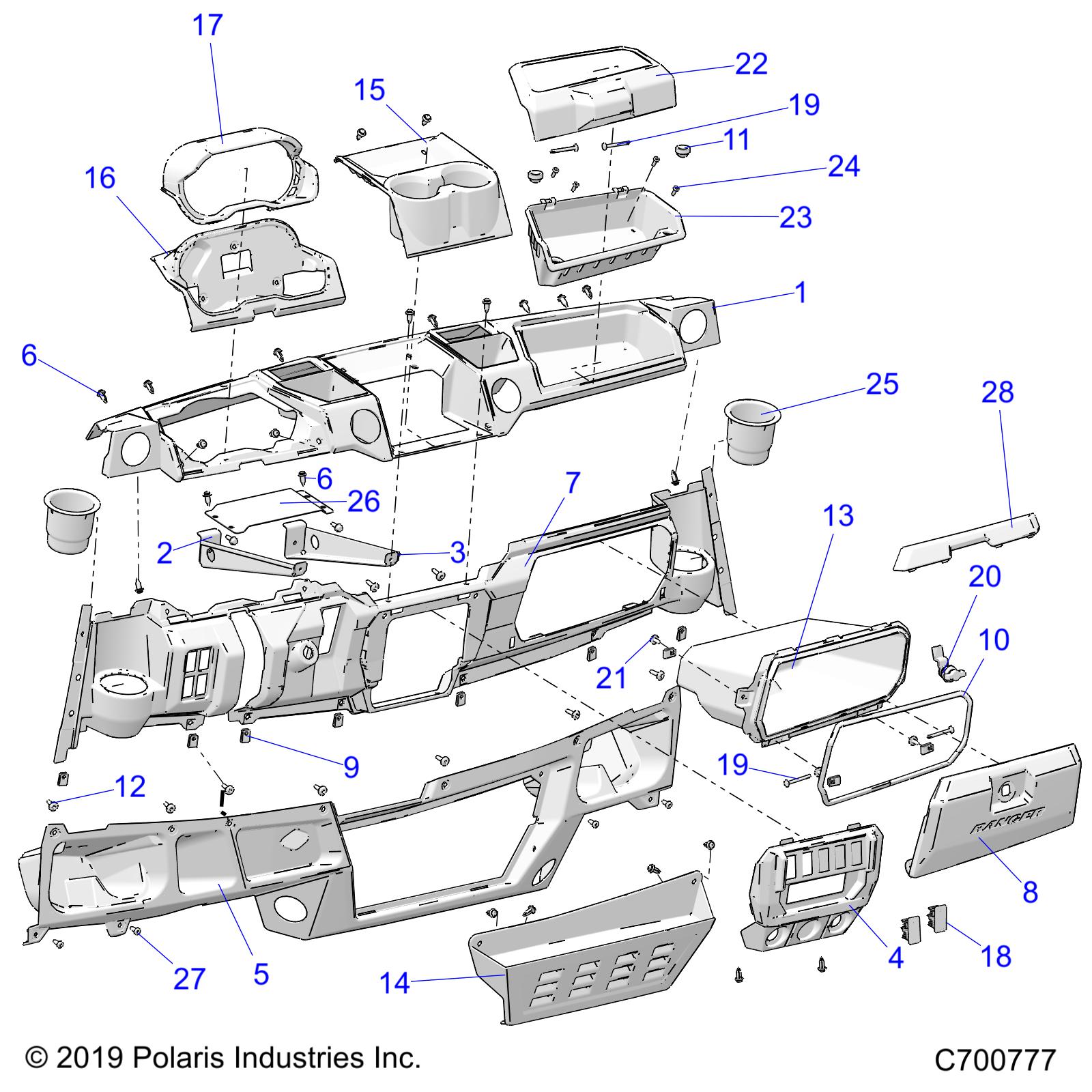 BODY, DASH - R20RSR99A/B (C700777)