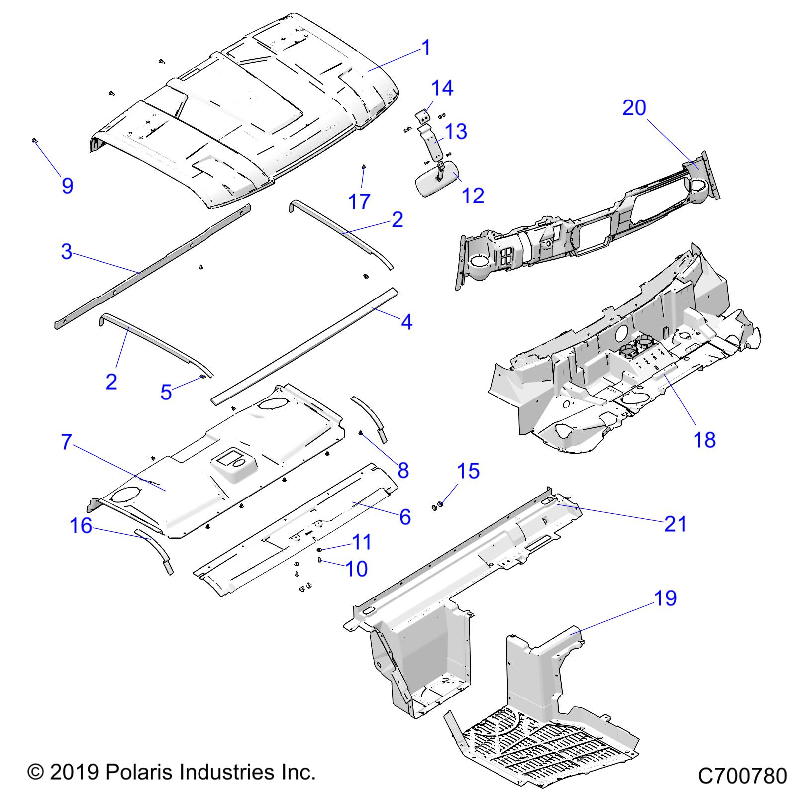 OPT, ROOF, PREP, LOWER CLOSEOFF, DASH AND FLOOR - R20RRU99A/B (C700780)