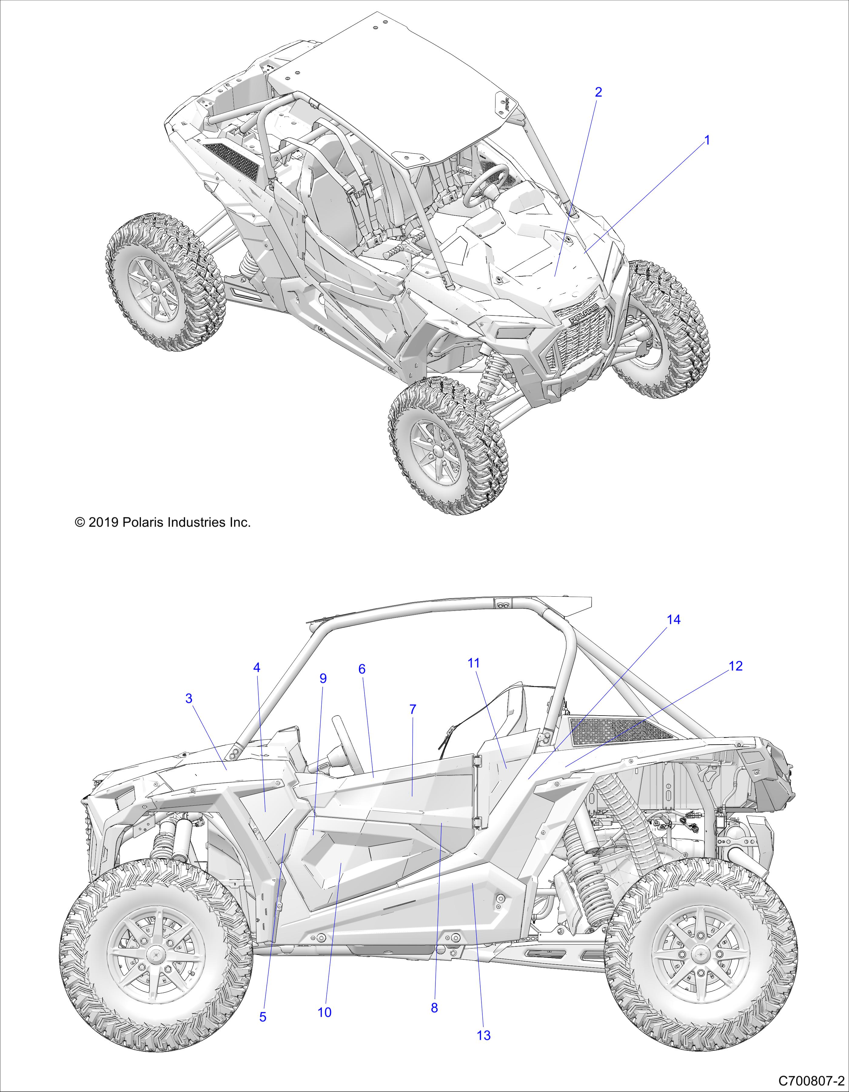 BODY, DECALS, GRAPHICS, GHOST GRAY - Z20PAL92AG/BG/LG/G92AG/LG (C700807-2)