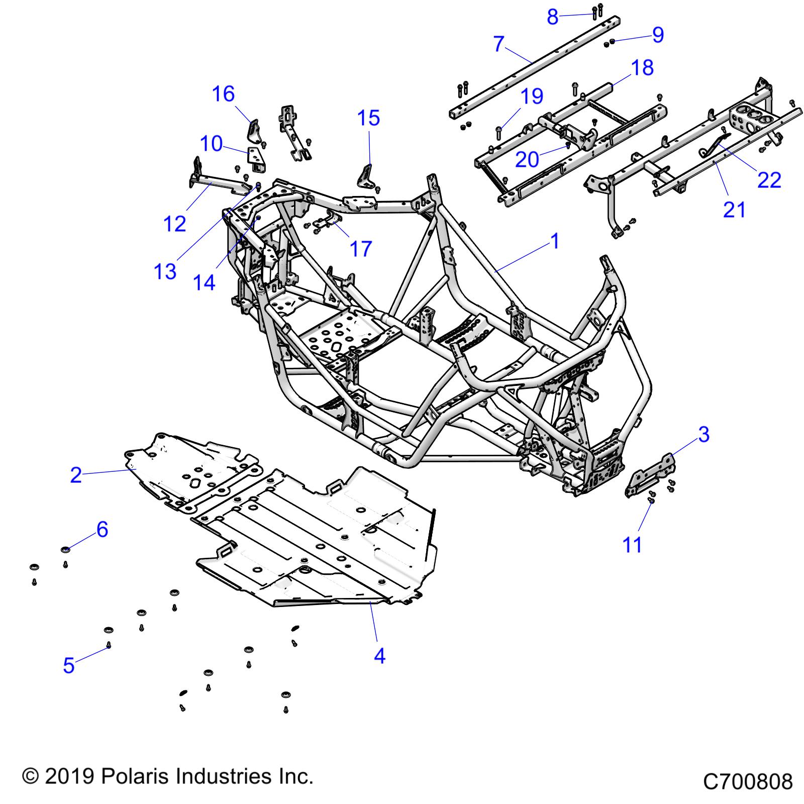 CHASSIS, MAIN FRAME AND SKID PLATE - Z20ASS99C2/CH (C700808)