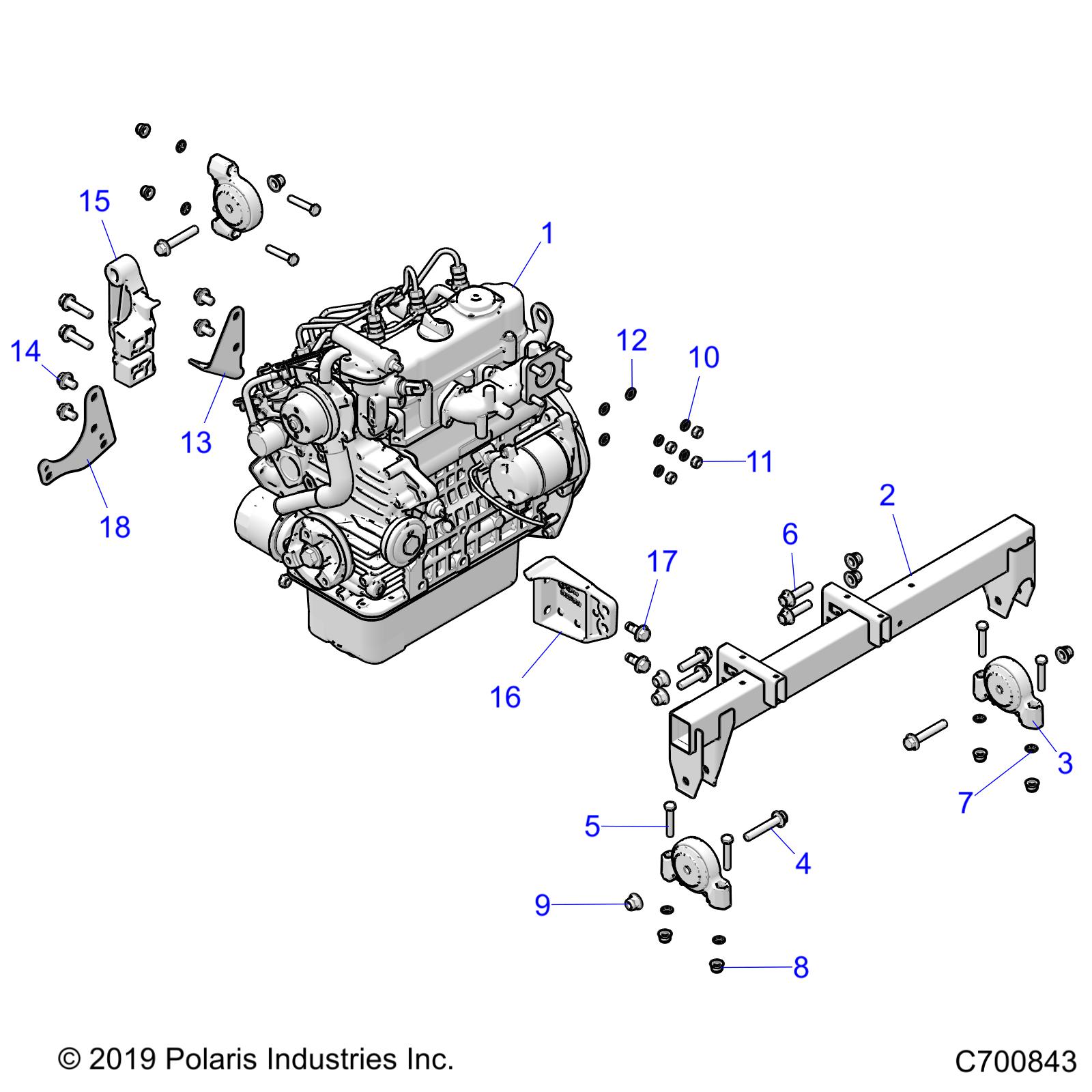 ENGINE, MOUNTING & LONG BLOCK - R20RRED4J1 (C700843)