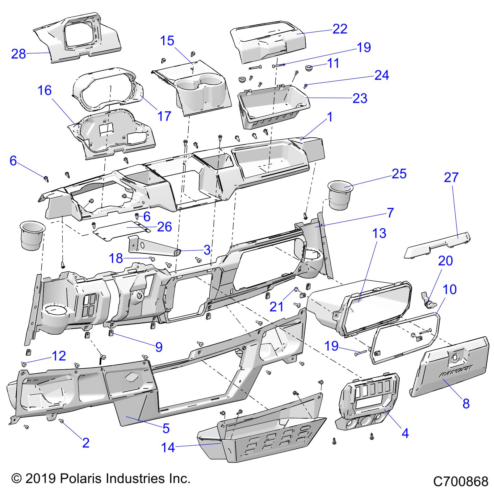 BODY, DASH - R20RRE99F1/F9/FK/S99C1/C9/CK/S99F1/F9/FK/P99CF/FF (C700868)