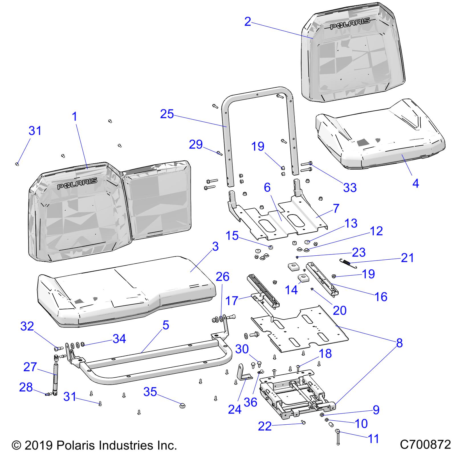 BODY, SEAT ASM. AND SLIDER - R21RRS99C9/CK/CP (C700872)