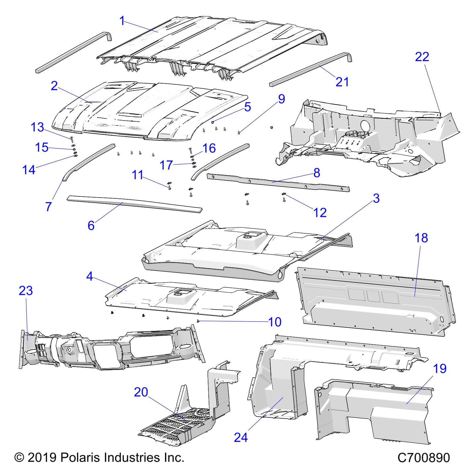 OPT, ROOF, PREM PREP AUDIO, CLOSE OFF PANELS, COVER, DASH AND HOOD LINER - R20RSE99A/B (C700890)