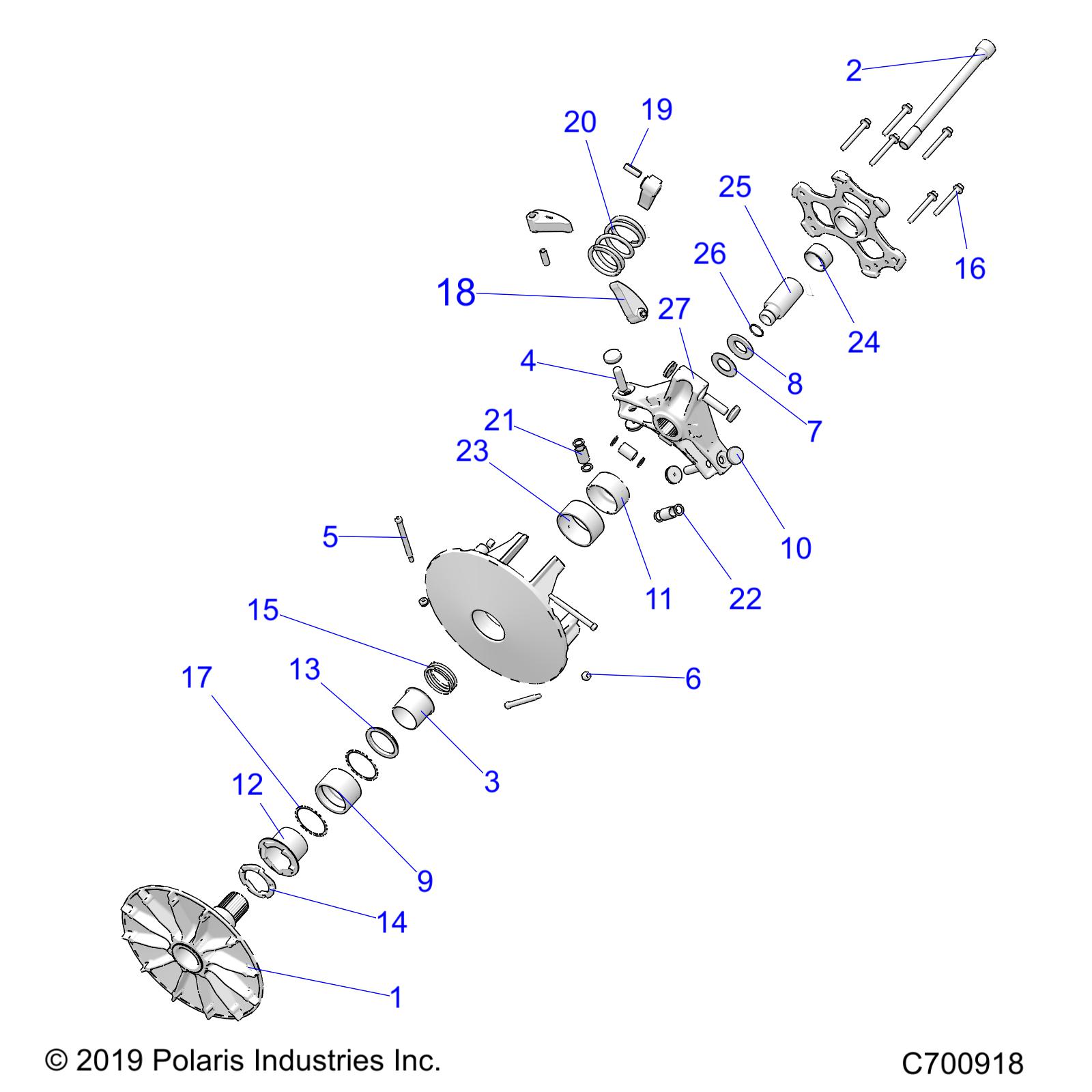 DRIVE TRAIN, PRIMARY CLUTCH - R20RSE99NP (C700642)