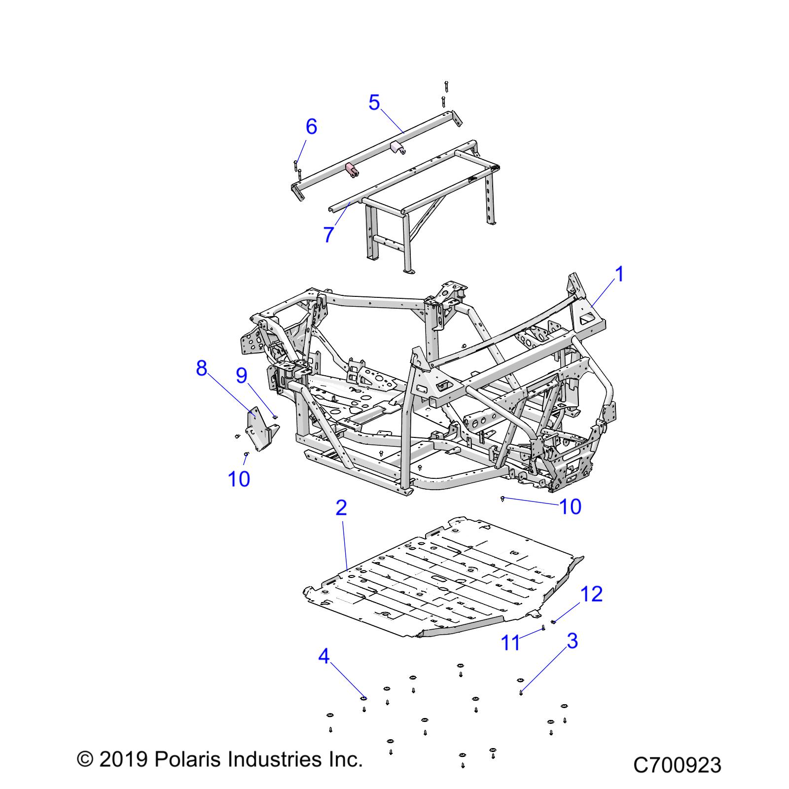 CHASSIS, MAIN FRAME AND SKID PLATES - R21RRED4FA/NA/SCA (C700923)