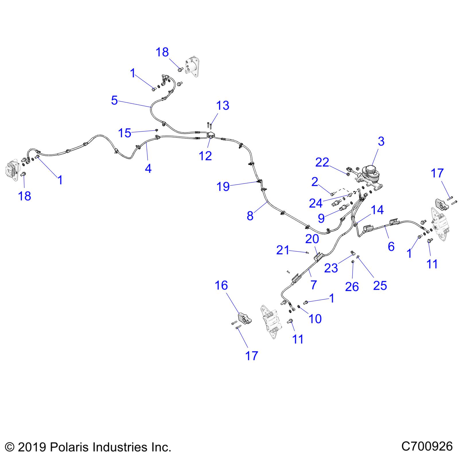 BRAKES, BRAKE LINES AND MASTER CYLINDER - R20RRE99F1/F9/FK/S99C1/C9/CK/F1/F9/FK (C700926)