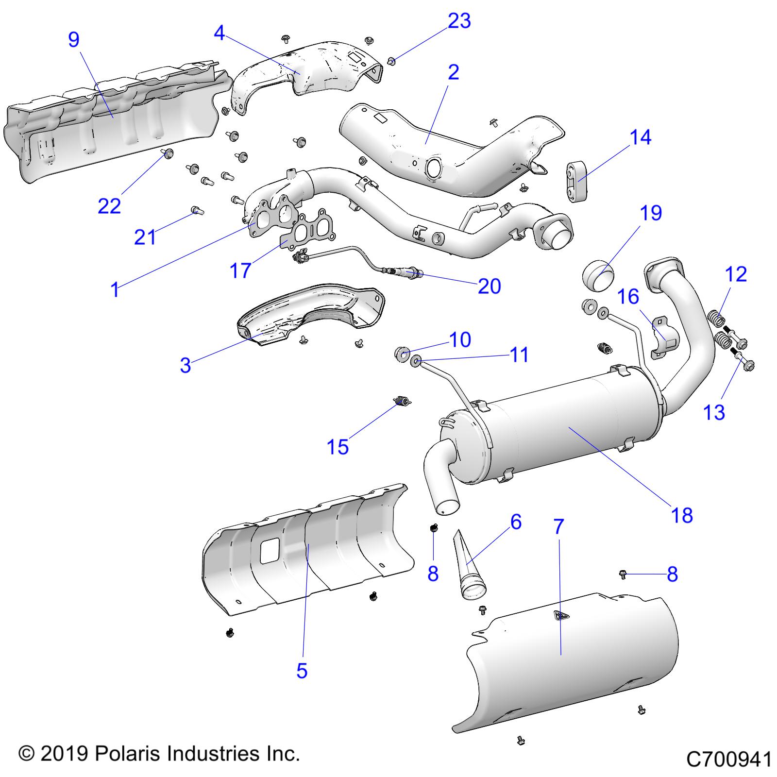 ENGINE, EXHAUST SYSTEM - R22TAU99A9/AN/B9 (C700941)