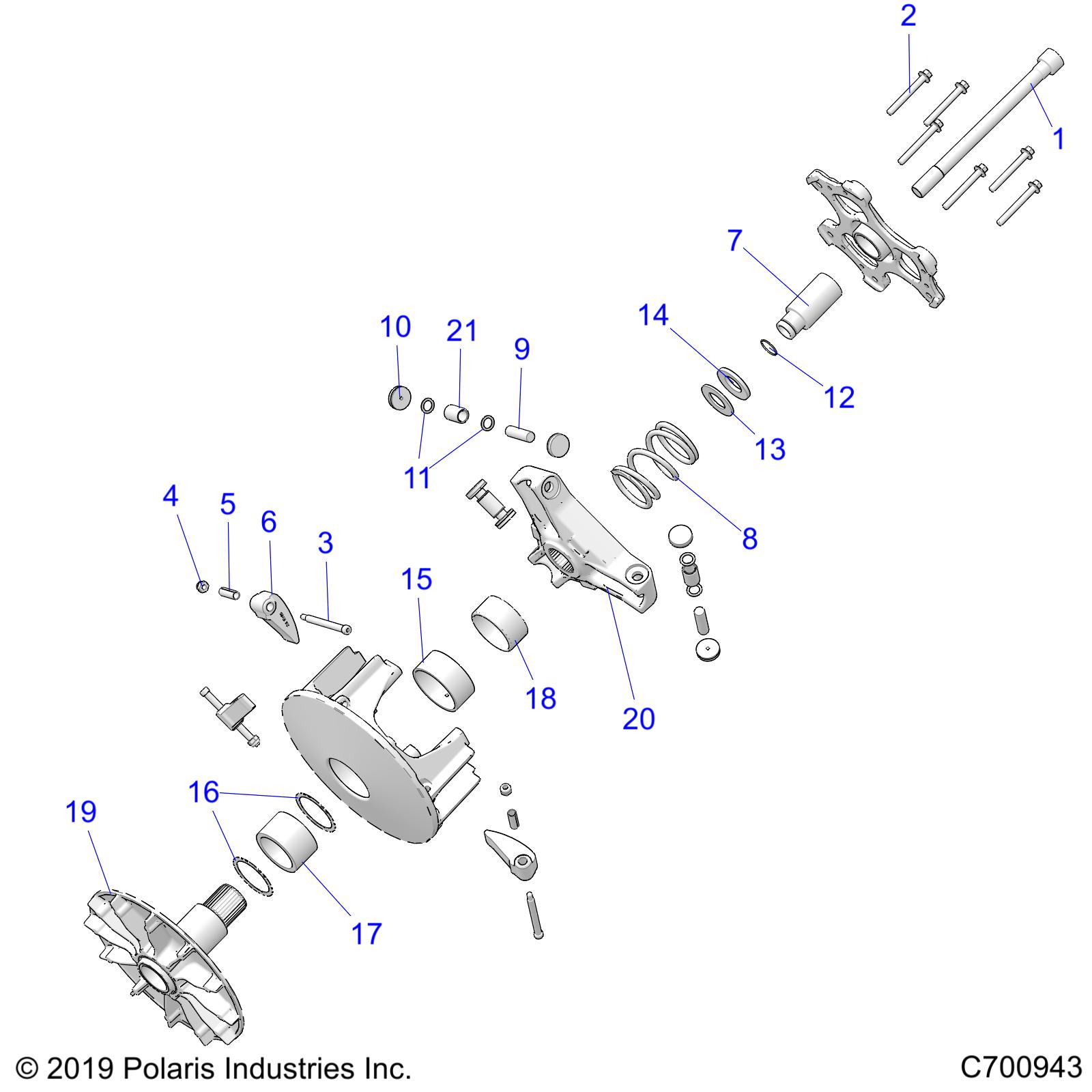 DRIVE TRAIN, PRIMARY CLUTCH - D21BBP99A4/B4/FP99A4 (C700943)