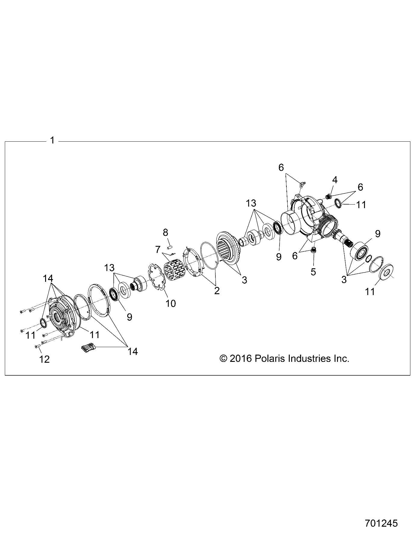 DRIVE TRAIN, FRONT GEARCASE INTERNALS (TO 1/15/2019) - R19RVA87A1/B1 (701245)