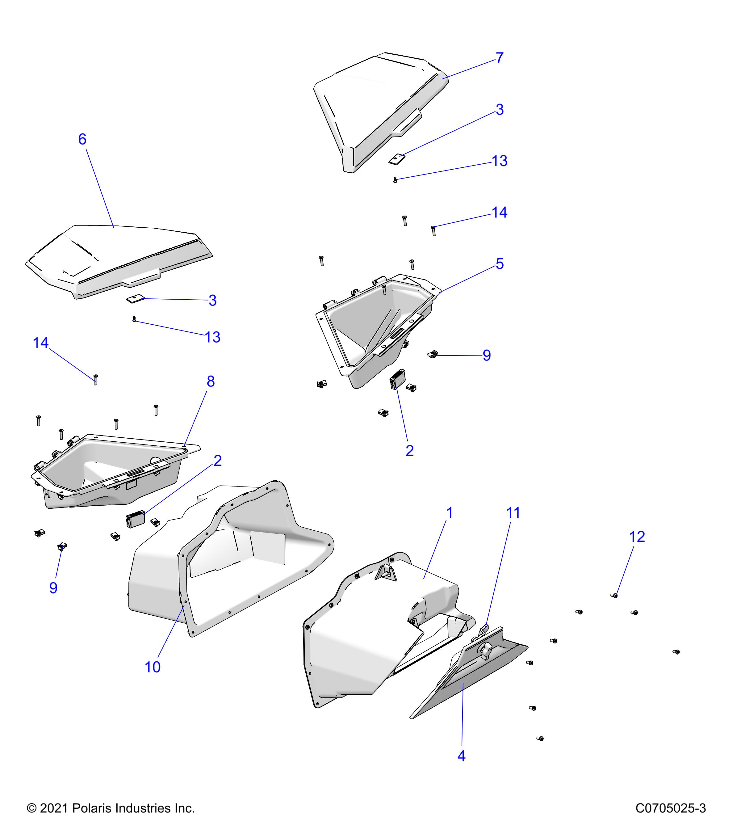 Part Number : 5456564-070 STORAGE BIN IP RH BLK