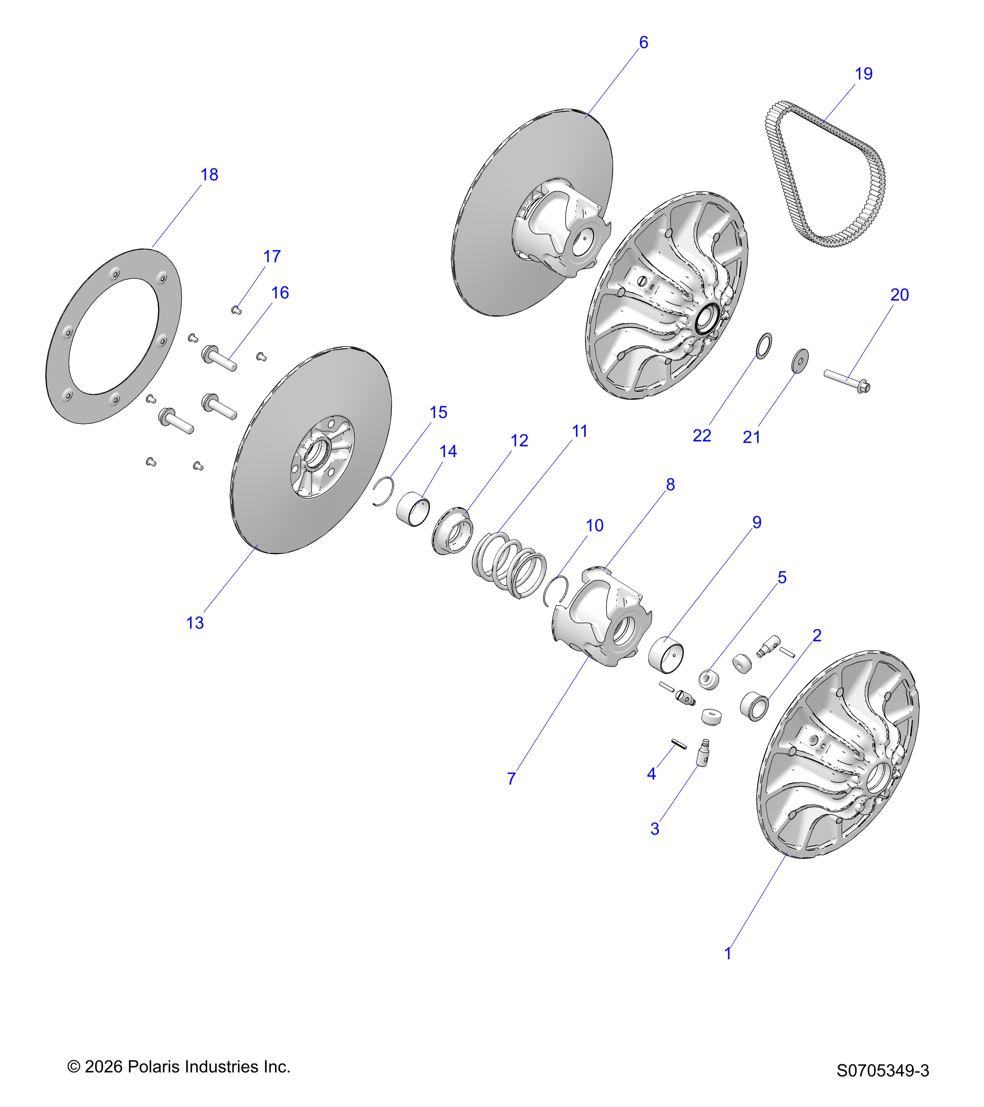 DRIVE TRAIN, SECONDARY CLUTCH