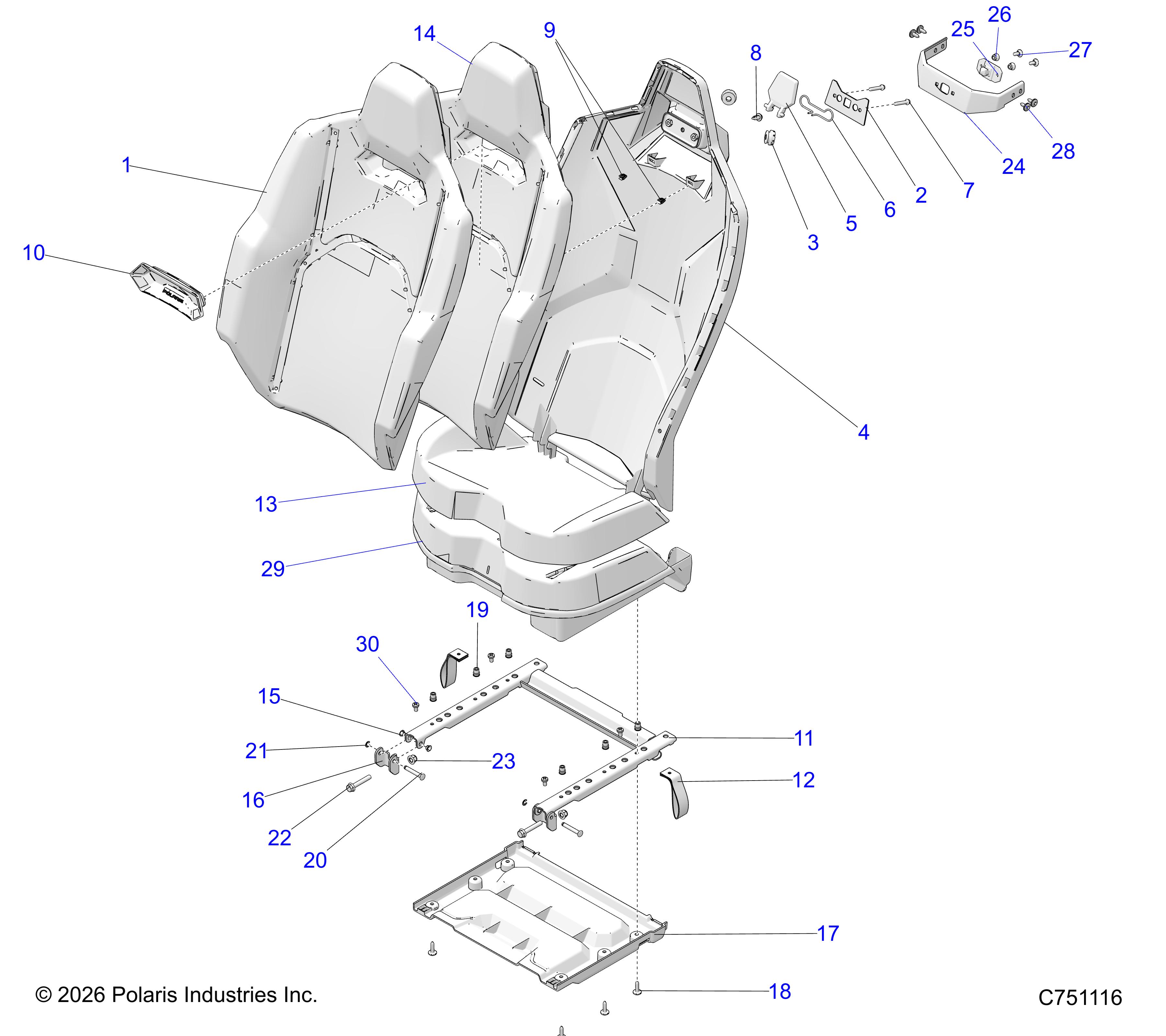 BODY, SEAT ASM, & MOUNTING, REAR