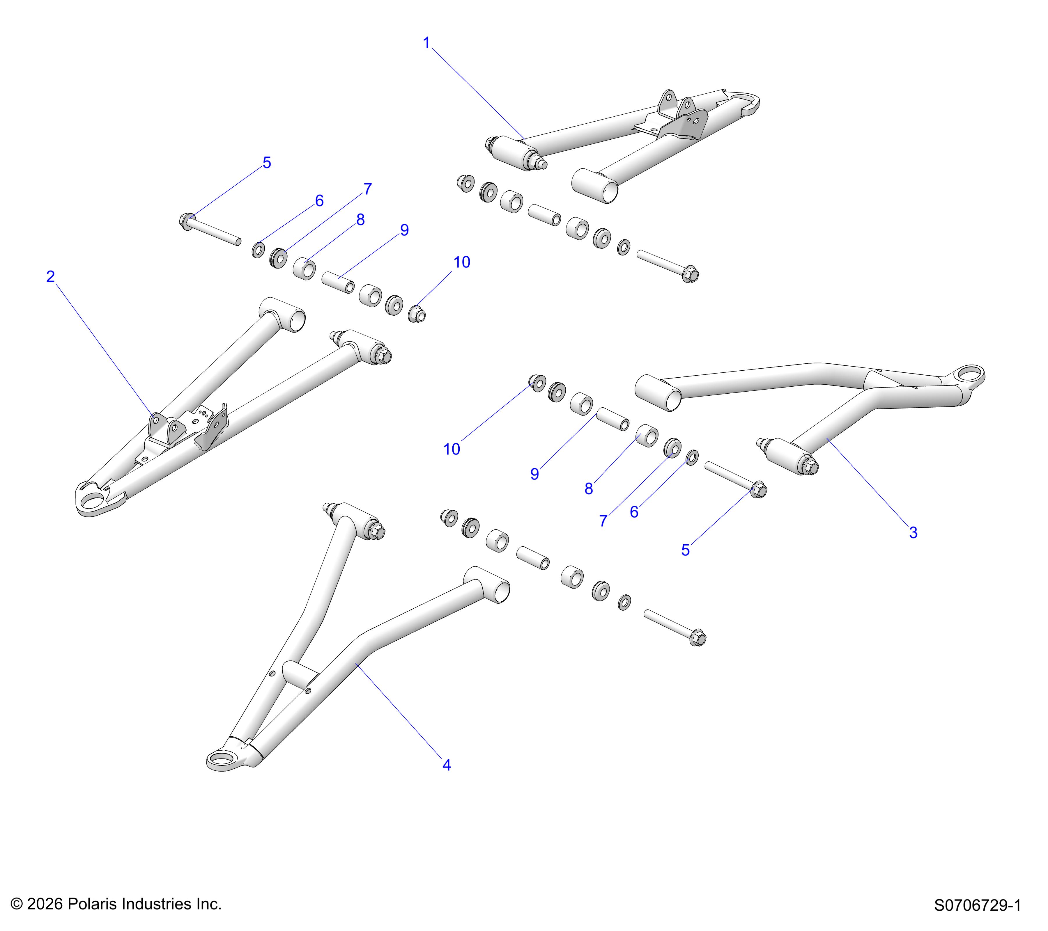 SUSPENSION, FRONT A ARMS