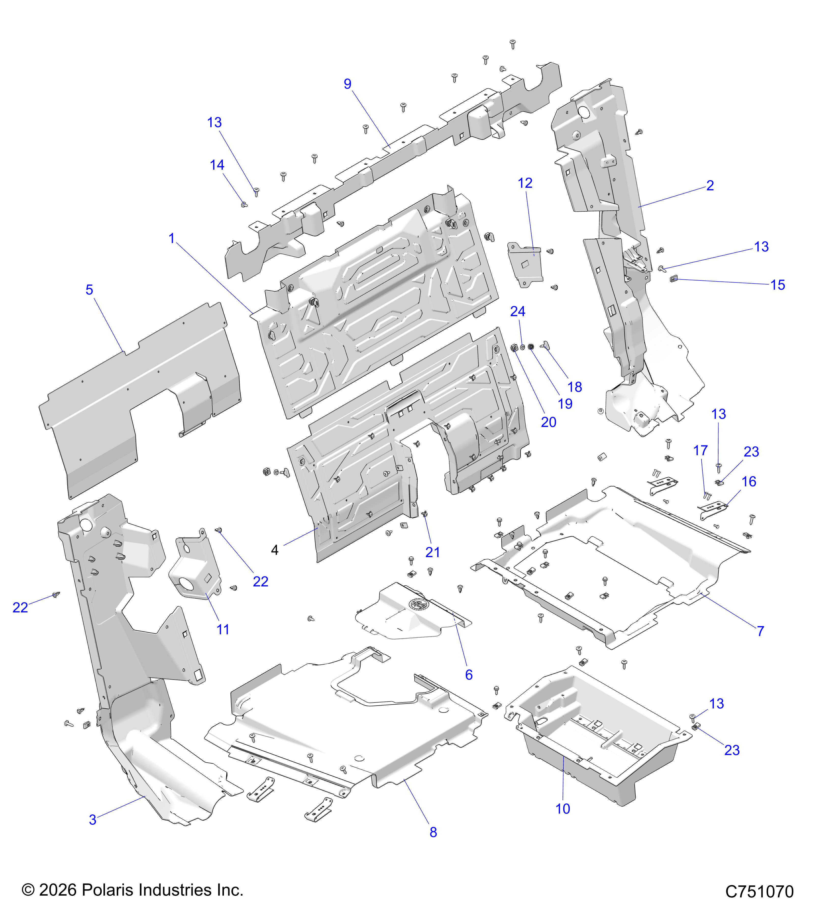 BODY, REAR CLOSEOFF, CENTER PANELS