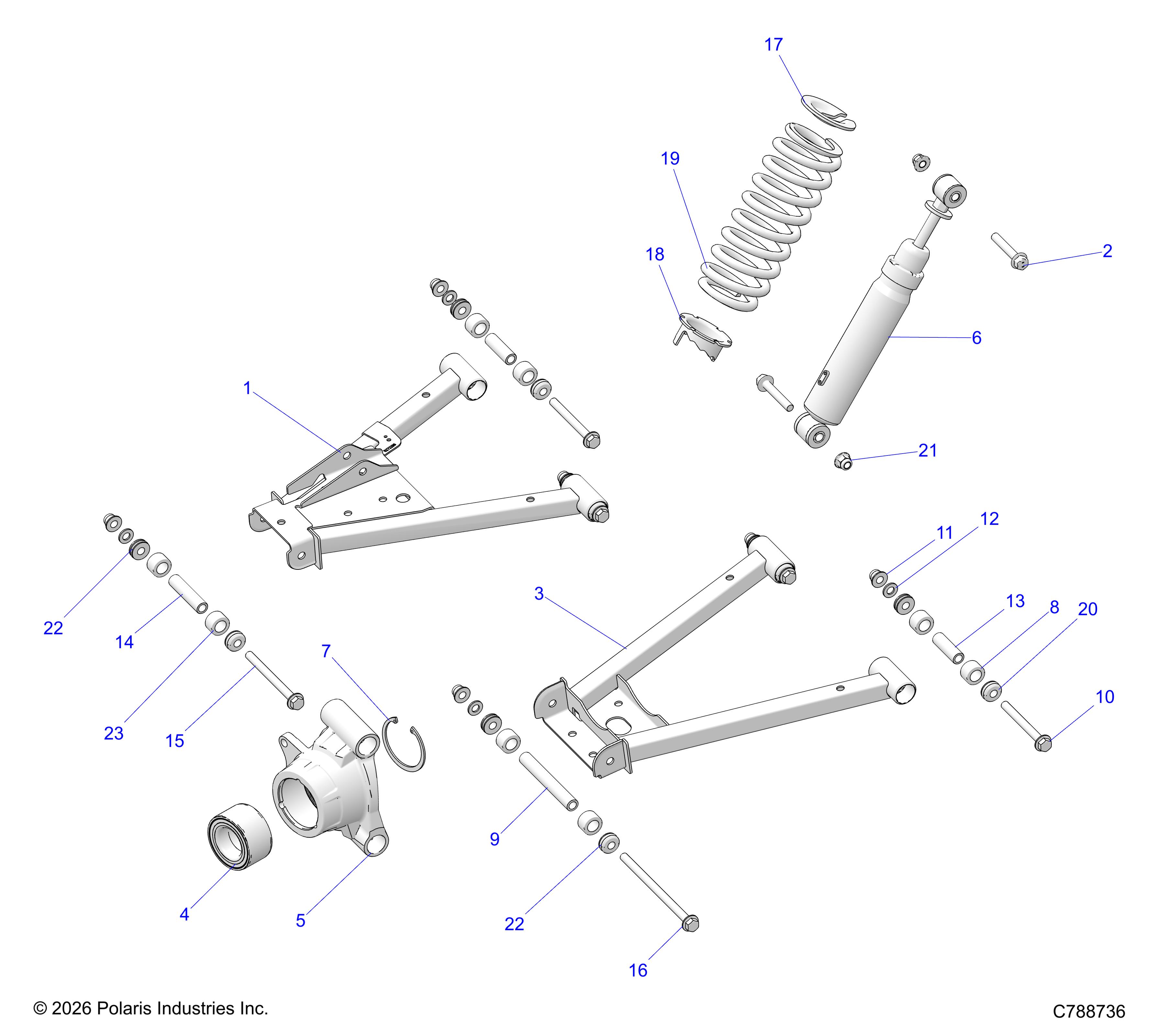 SUSPENSION, REAR, CONTROL ARMS & SHOCK