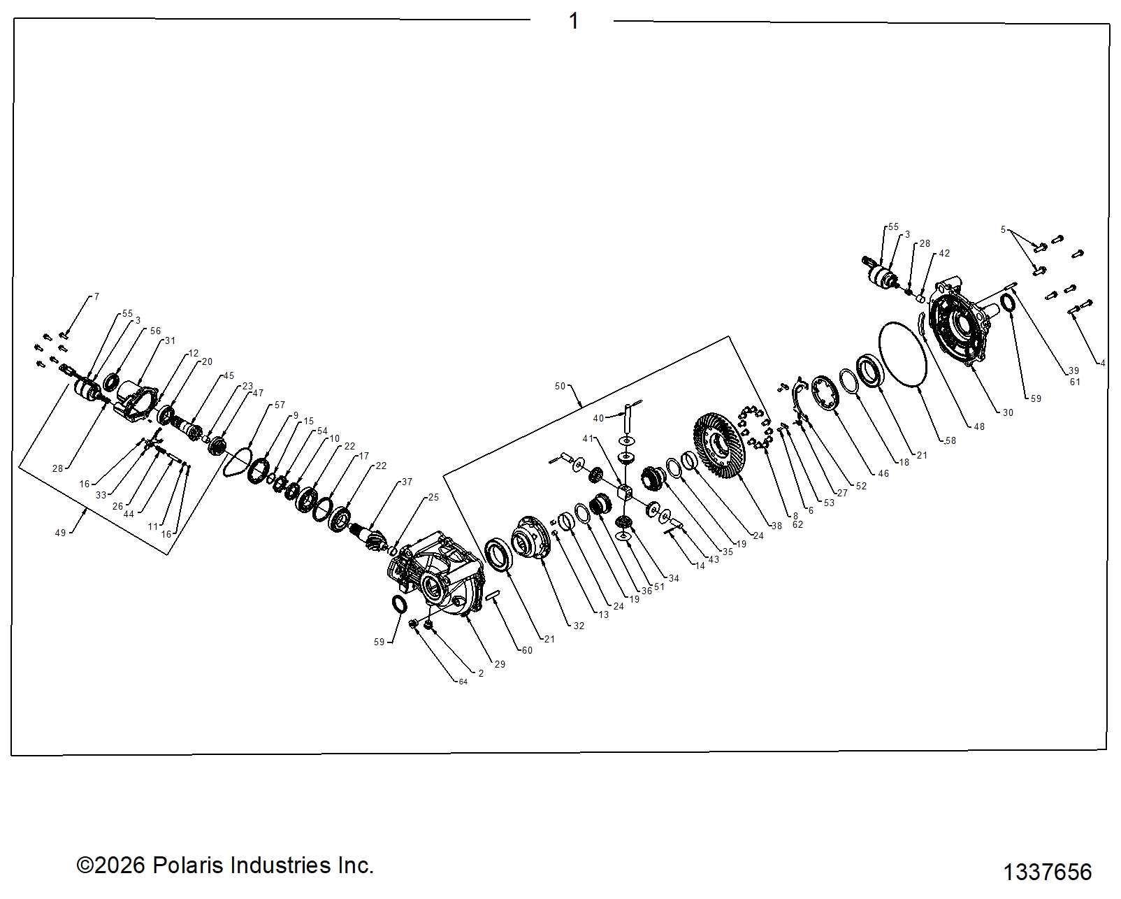 DRIVE TRAIN, GEARCASE, FRONT, INTERNALS