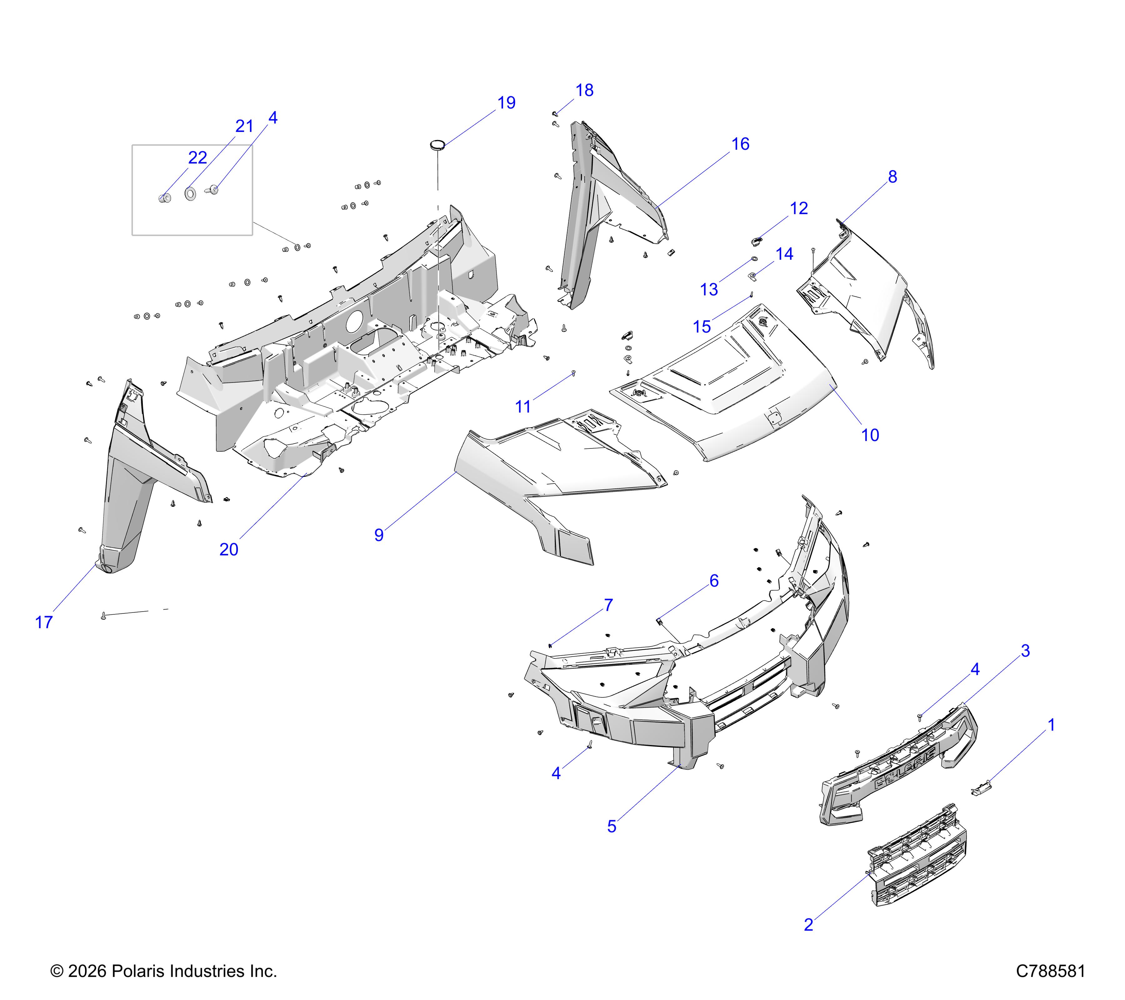 BODY, HOOD, FENDERS & FRONT FASCIA