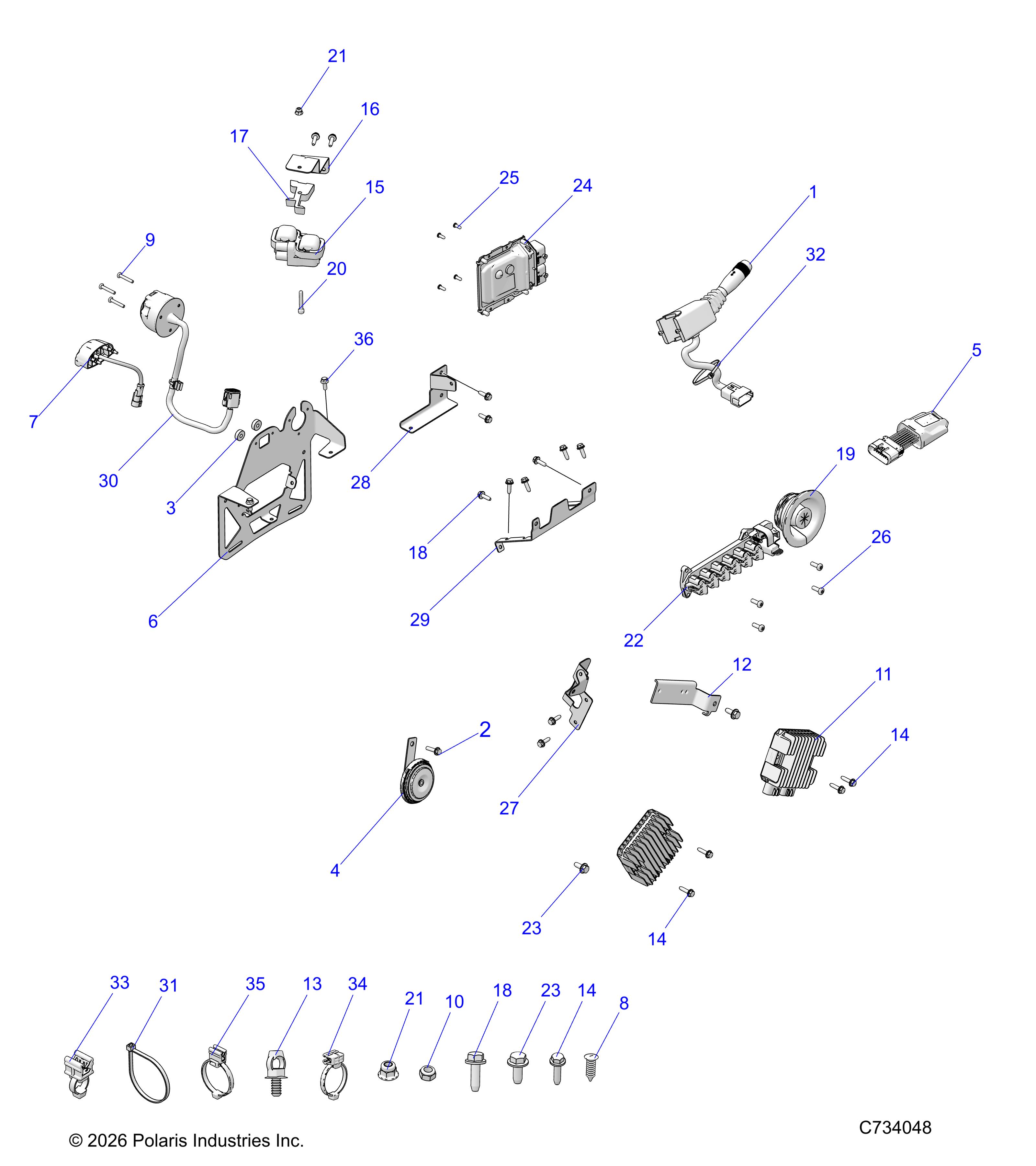 ELECTRICAL, WIRE HARNESS COMPONENTS, AND LICENSE PLATE
