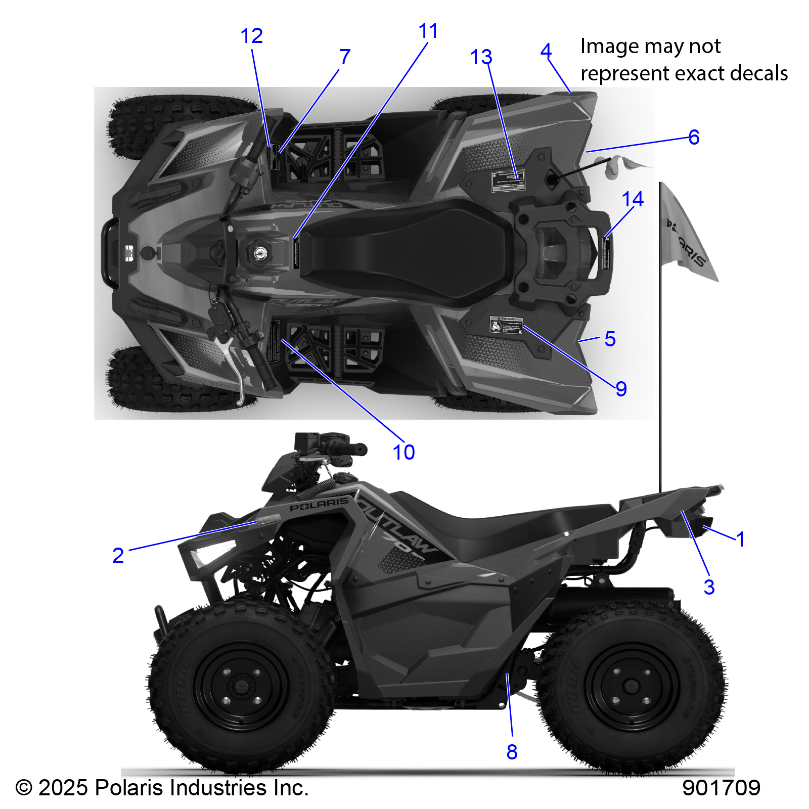 BODY, DECALS WARNING AND REFLECTORS