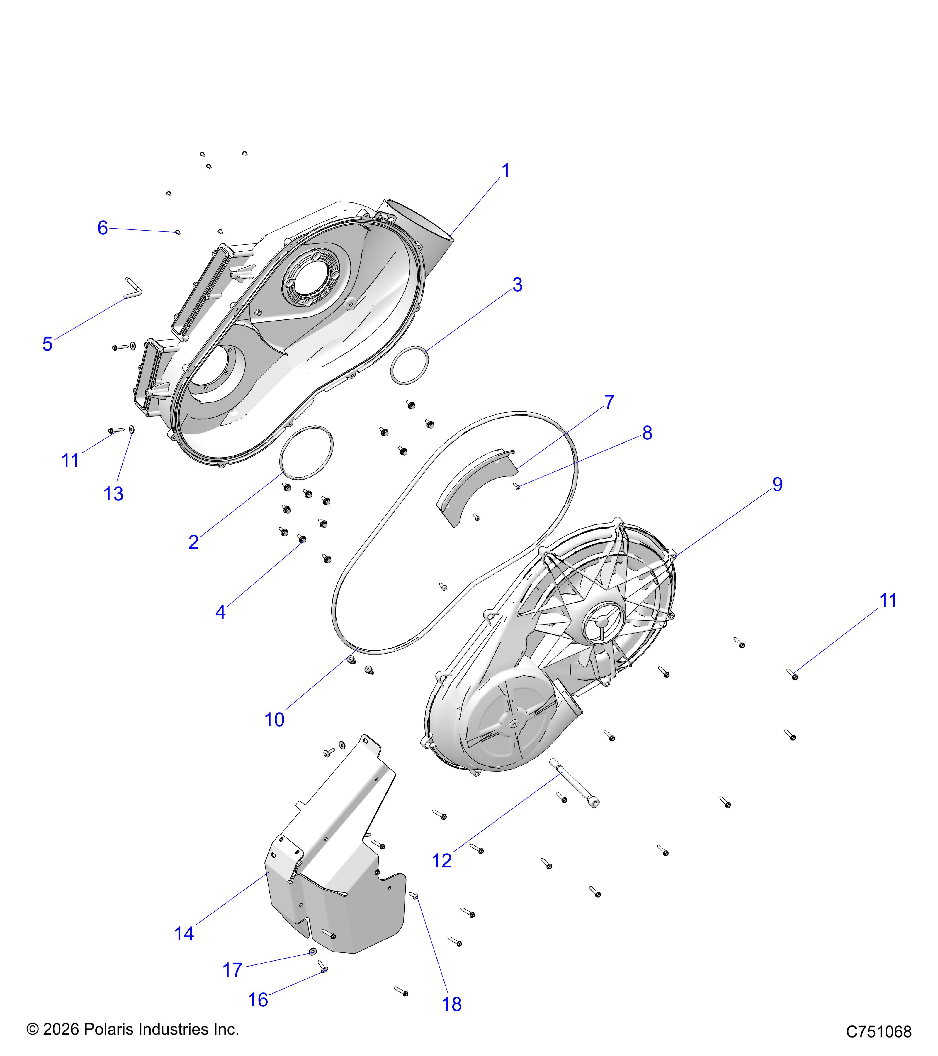 DRIVE TRAIN, CLUTCH COVER, INNER/OUTER