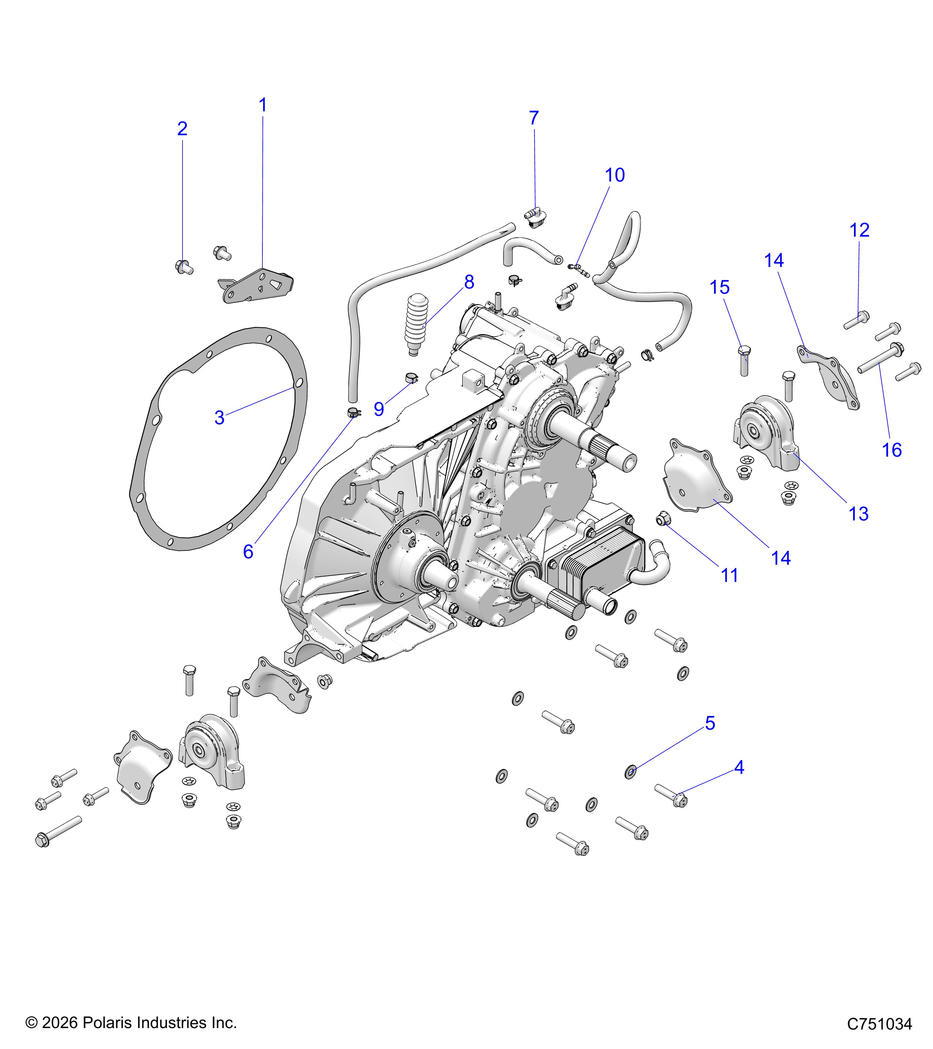 DRIVE TRAIN, GEARCASE, MAIN, MOUNTING