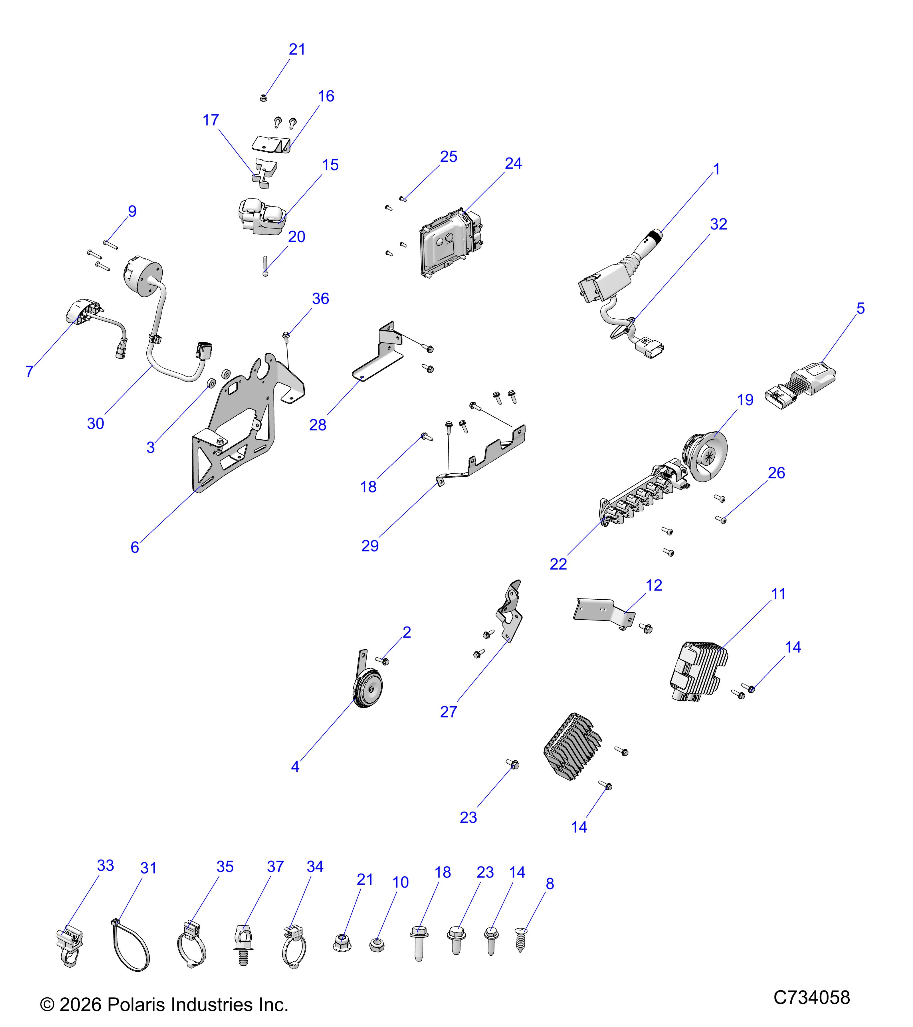 ELECTRICAL, WIRE HARNESS COMPONENTS, AND LICENSE PLATE