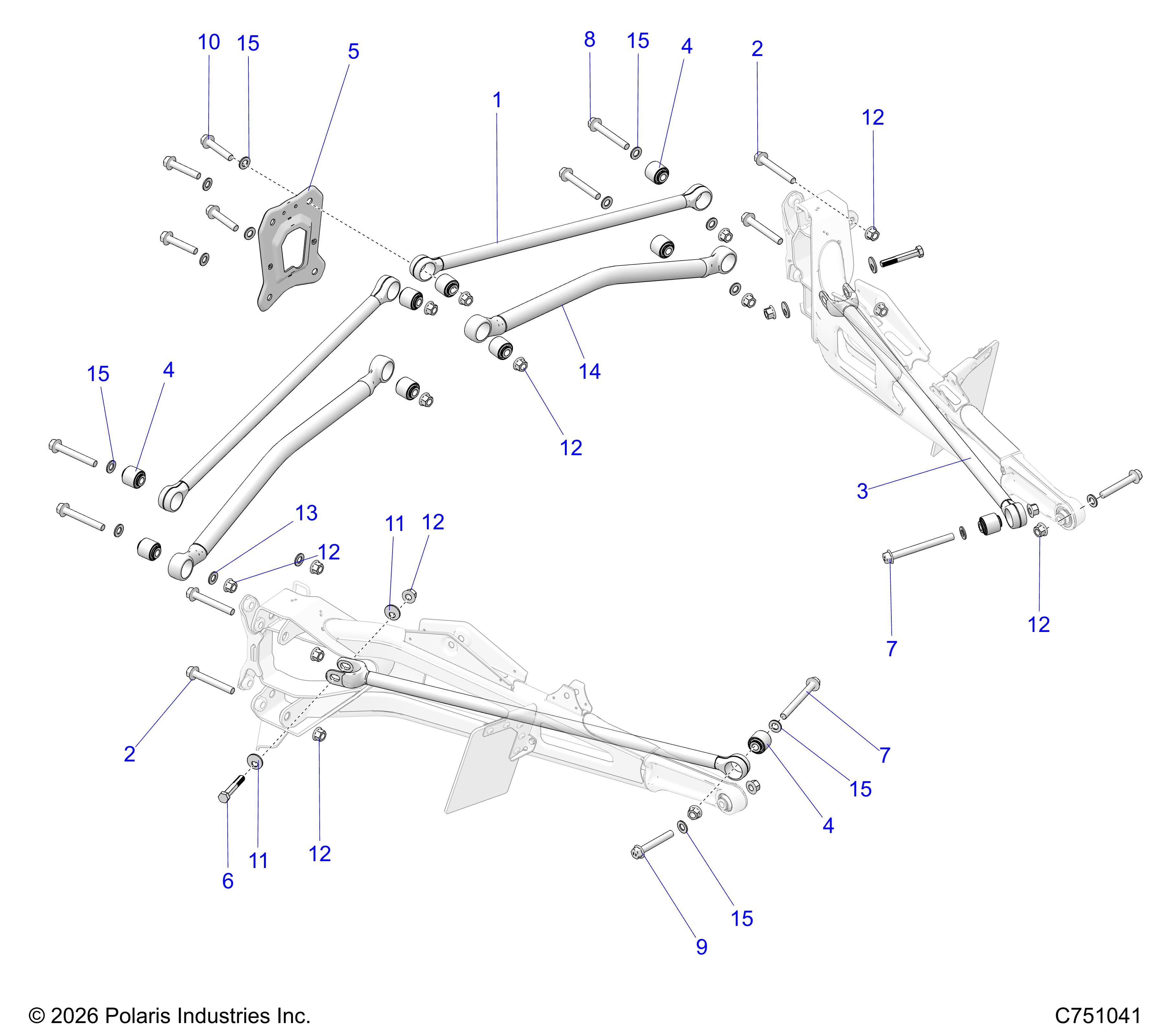 SUSPENSION, REAR TRAILING ARMS MOUNTING