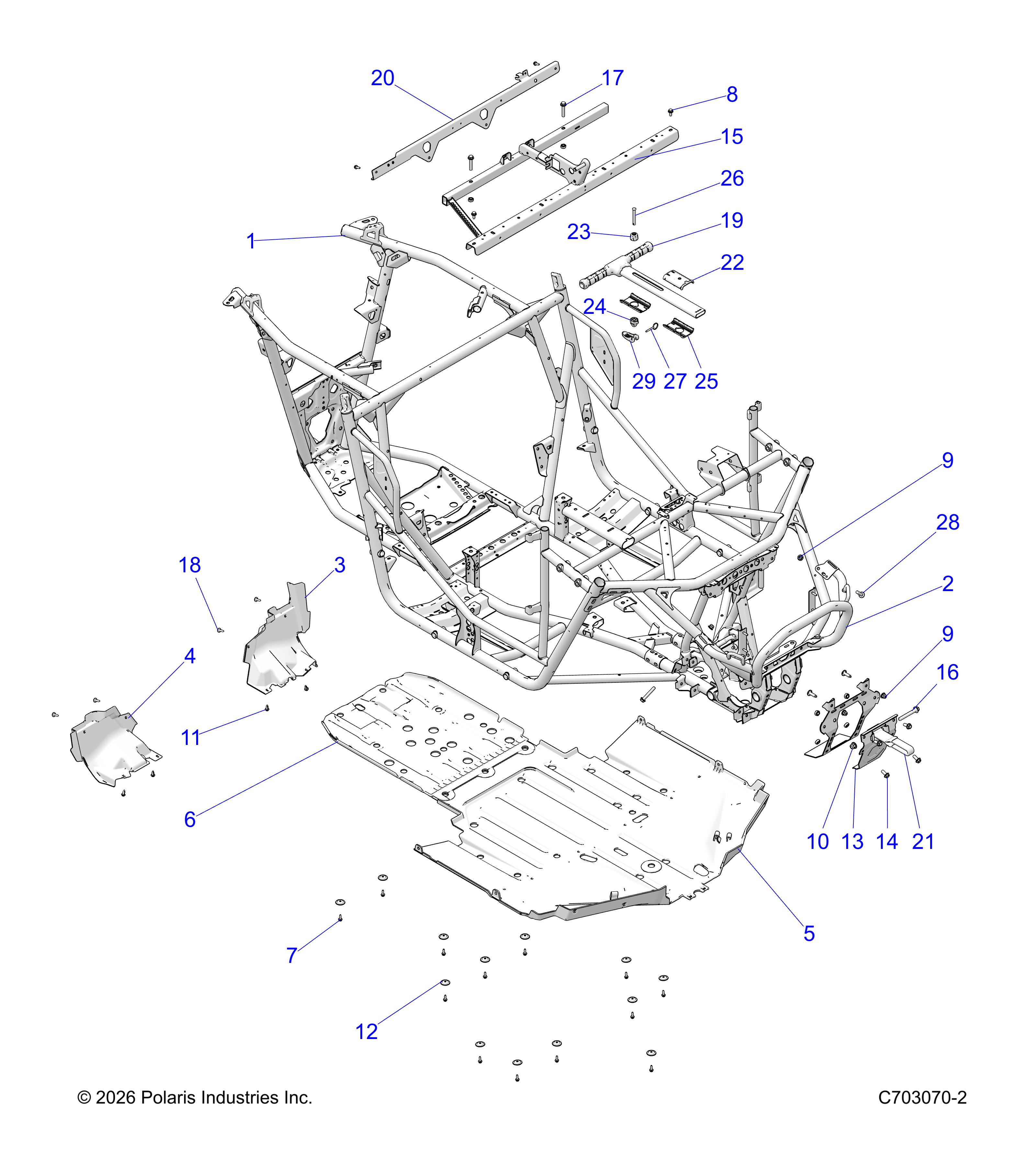 CHASSIS, MAIN FRAME AND SKID PLATES