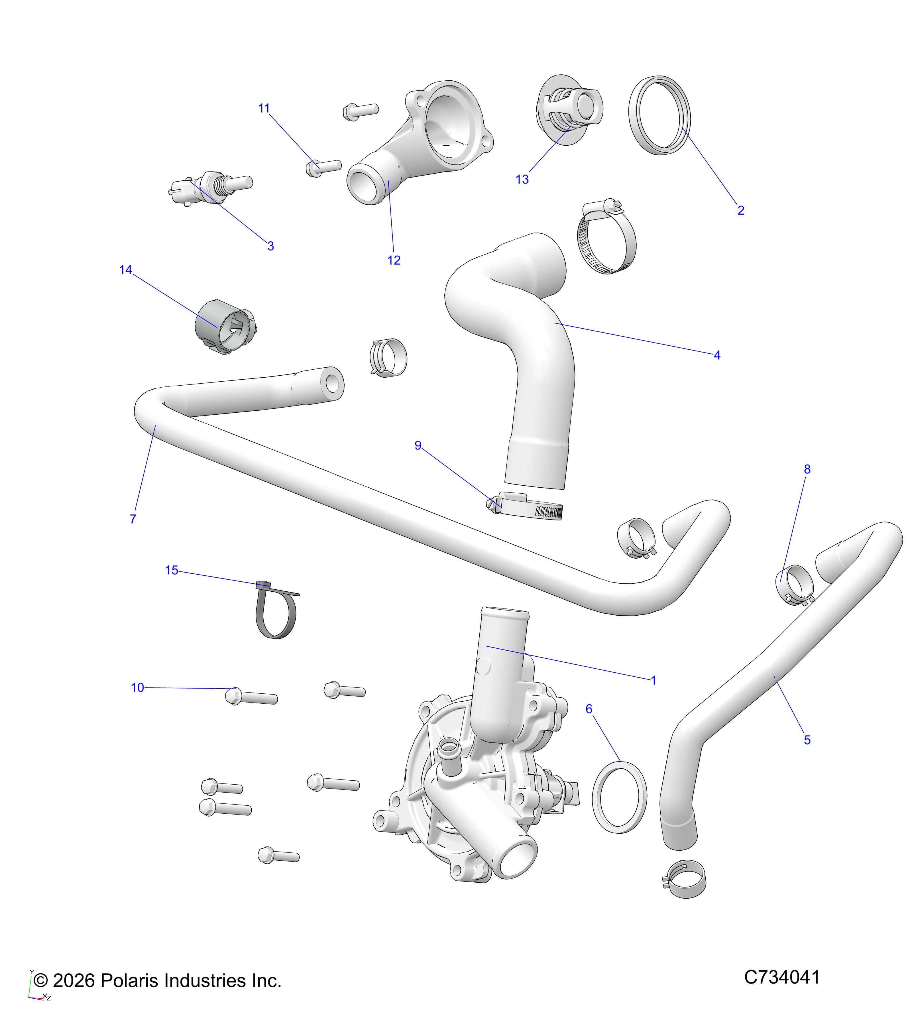 ENGINE, WATERPUMP AND BYPASS