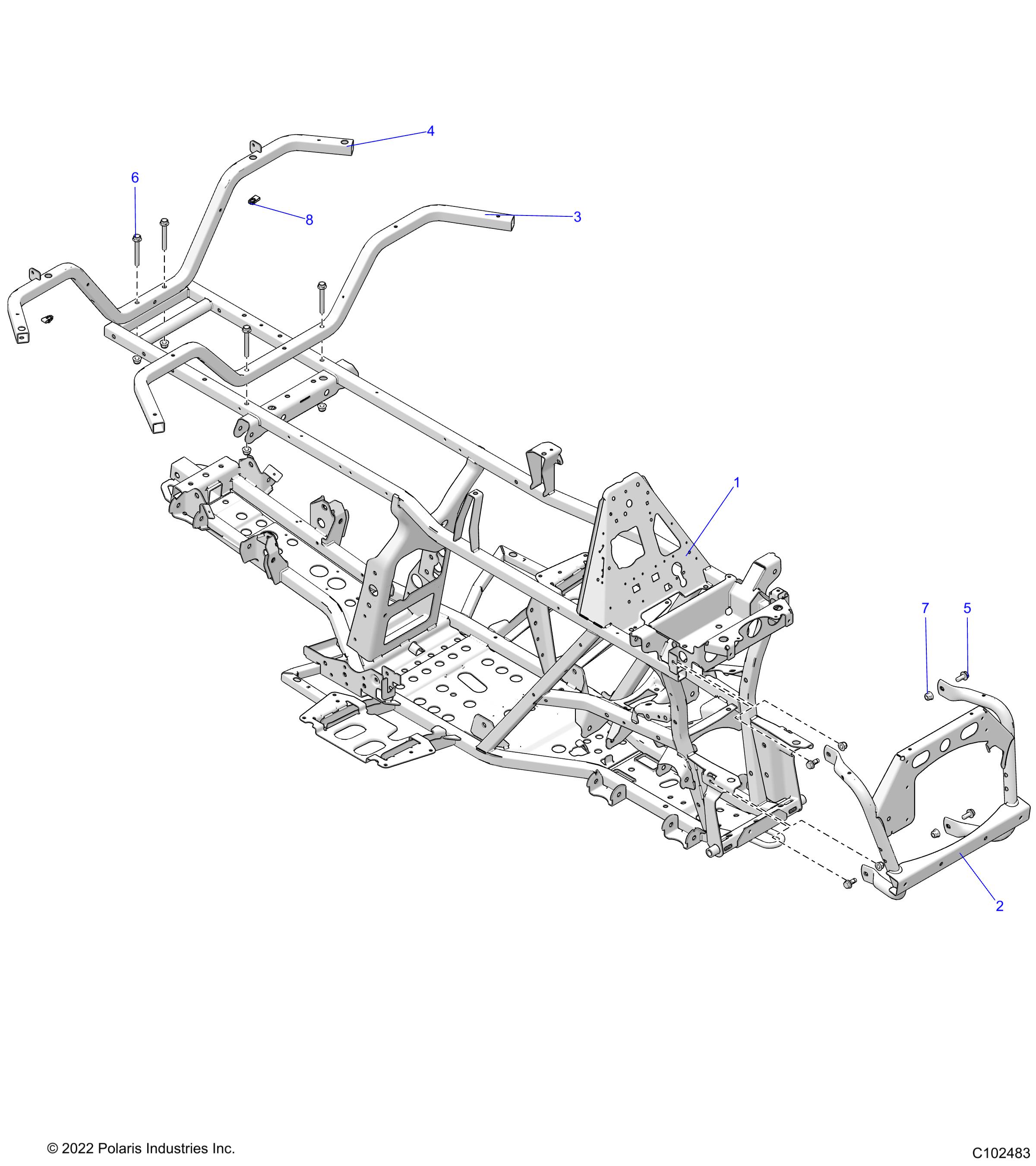 Part Number : 1025223-458 WELD-FRAMEMAINSPM.BLK