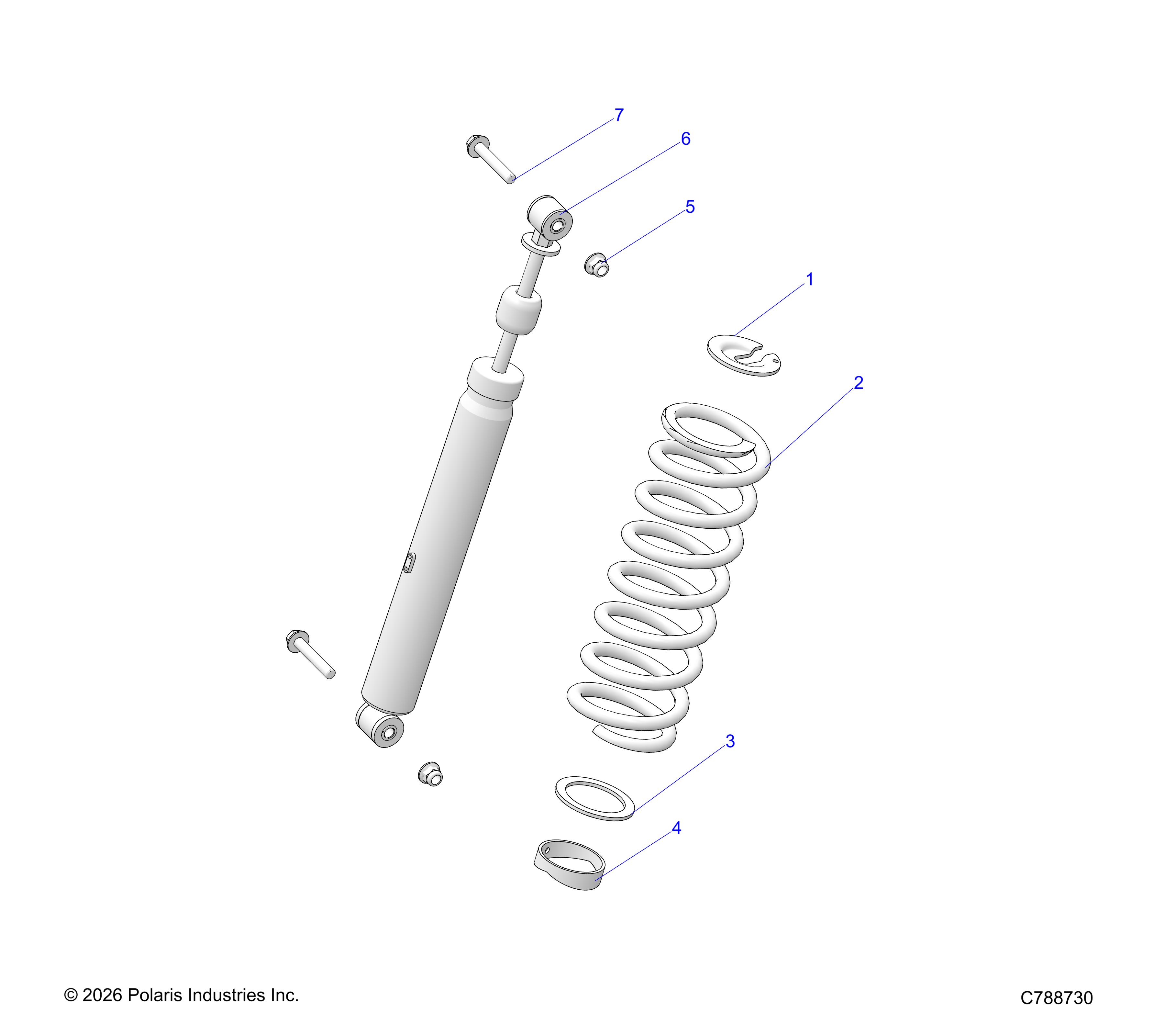 SUSPENSION, REAR SHOCK MOUNTING EVAP
