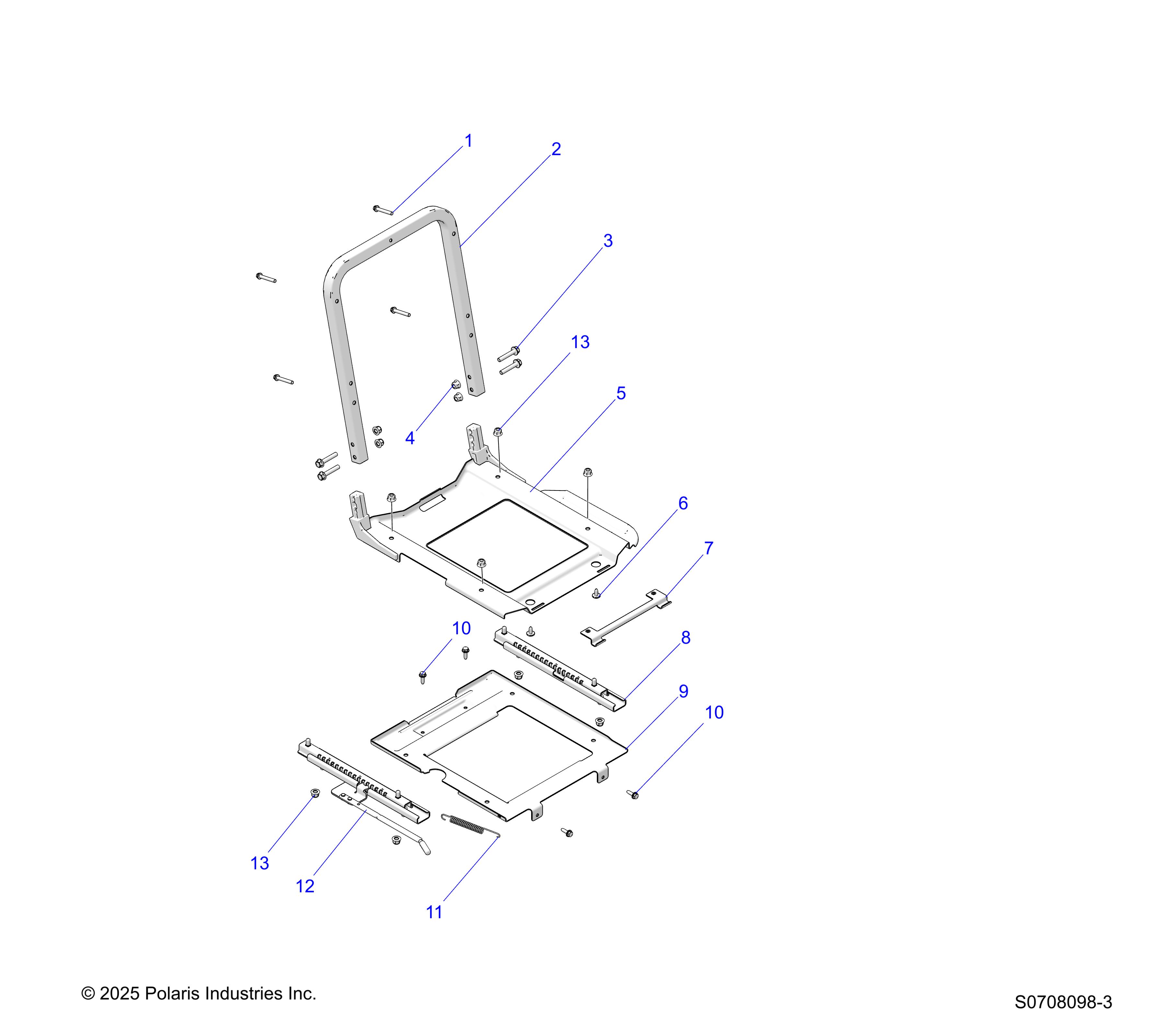 BODY, SLIDER DRIVERS SEAT