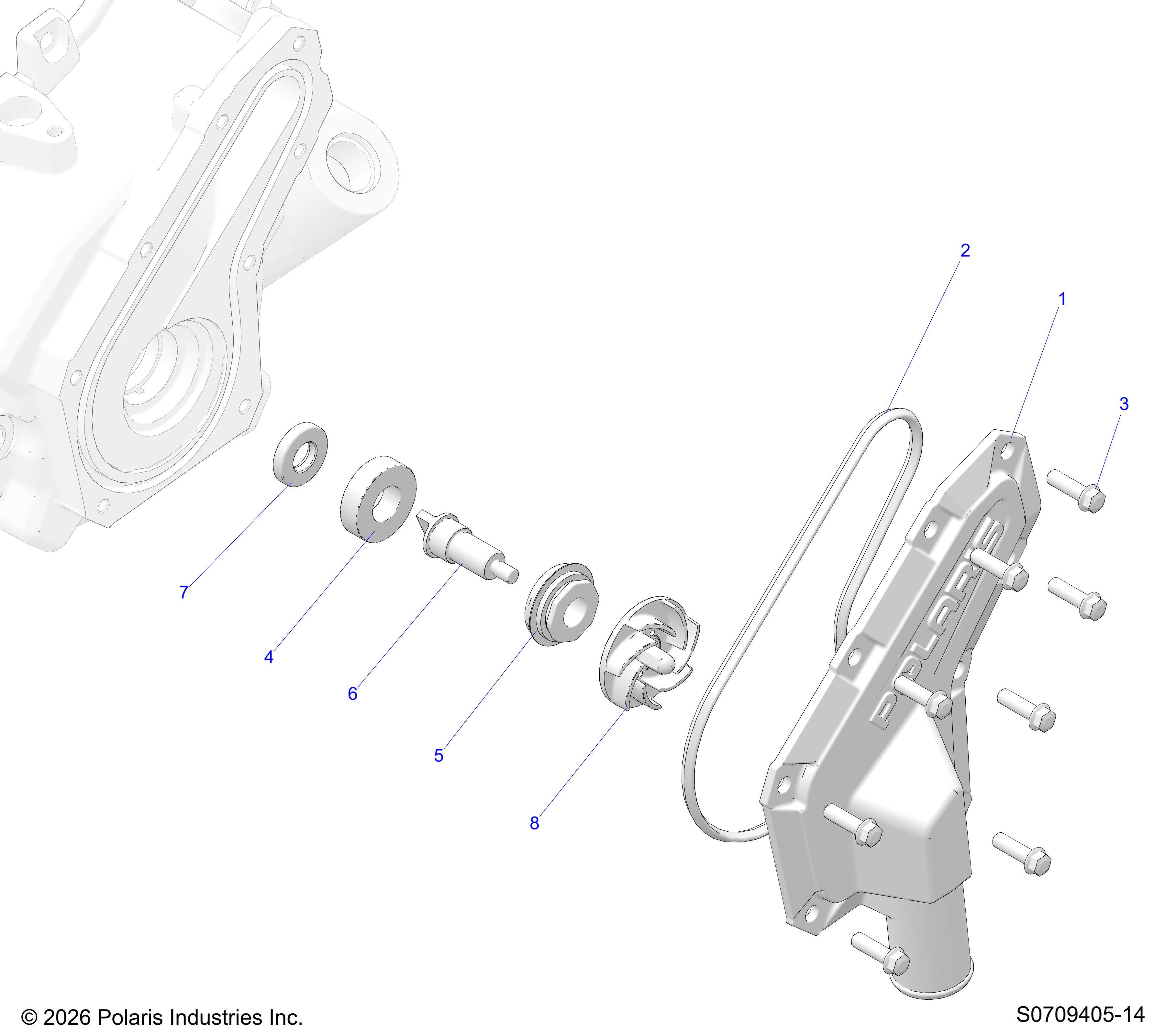 ENGINE, WATERPUMP IMPELLER & COVER