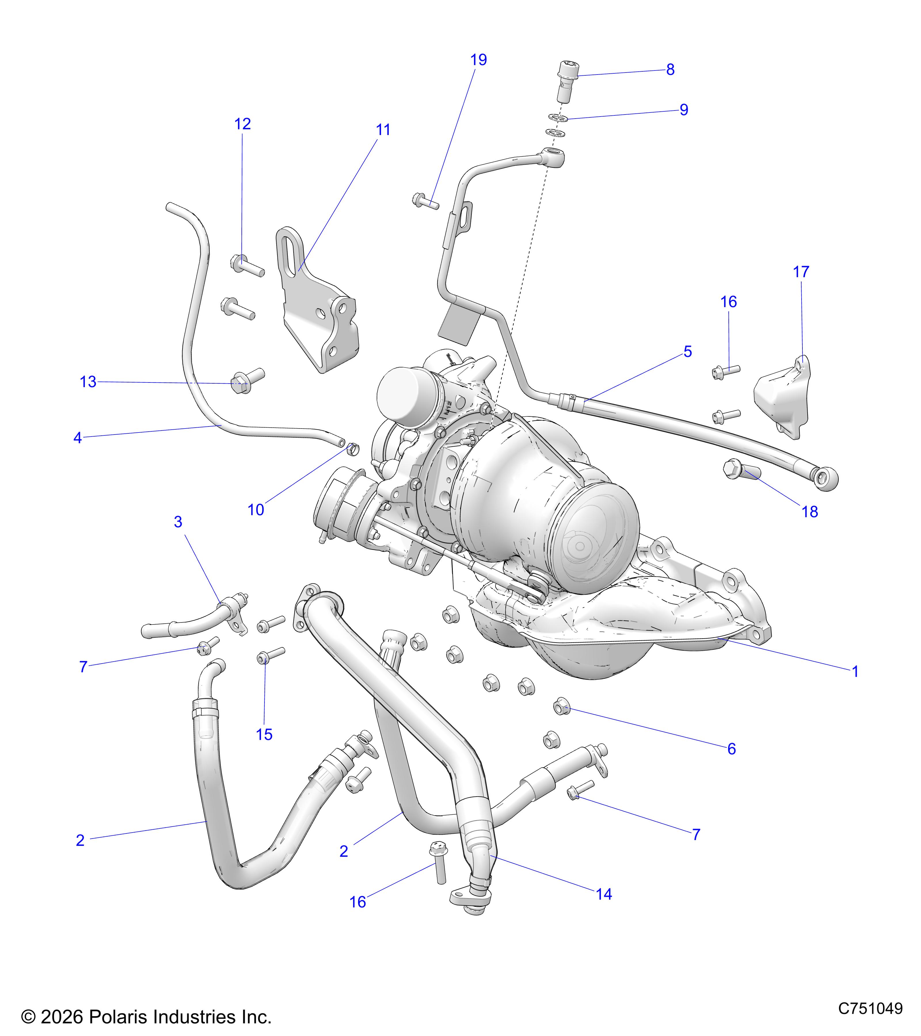 ENGINE, TURBOCHARGER AND LINES