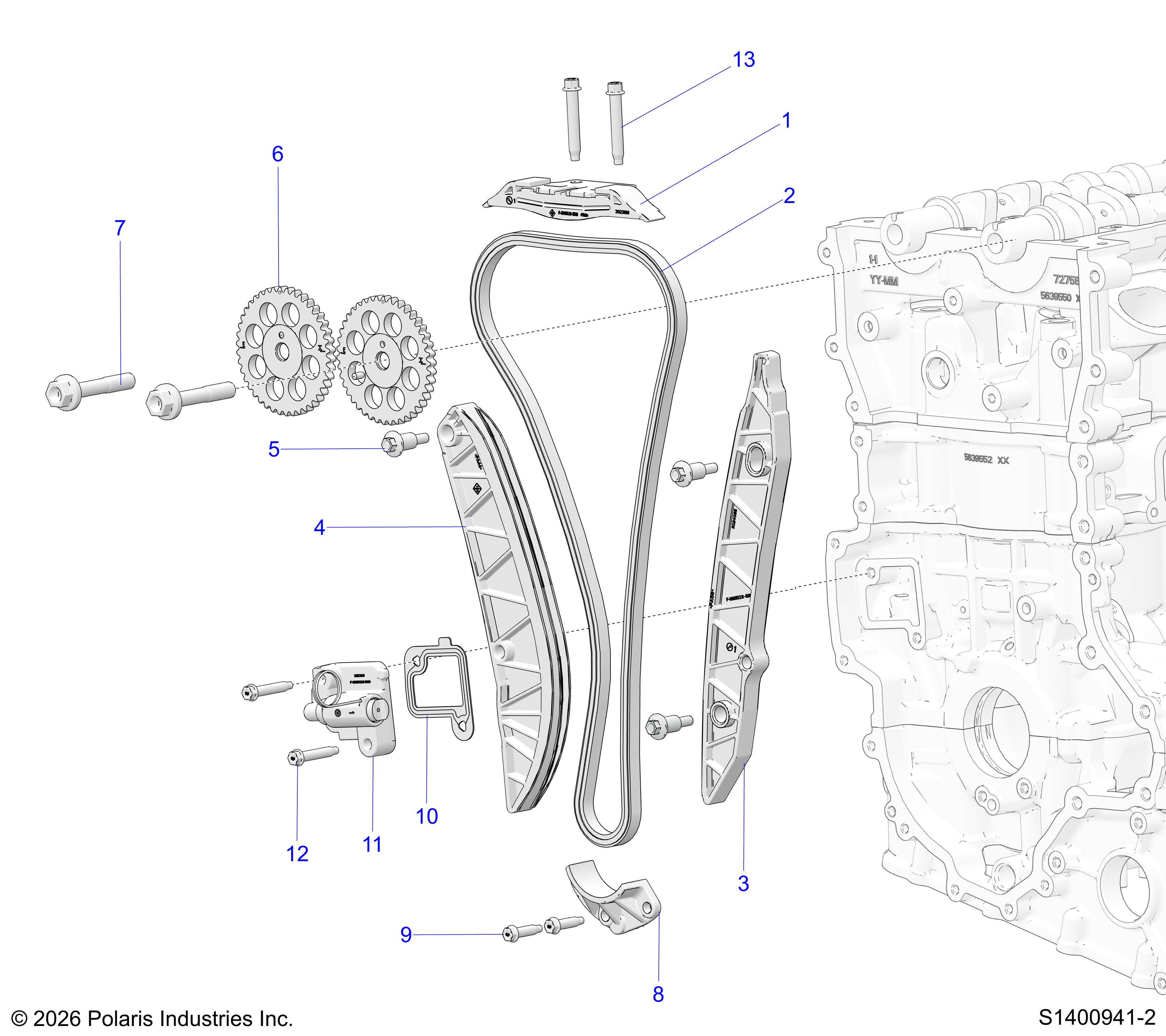 ENGINE, CAM CHAIN & SPROCKET