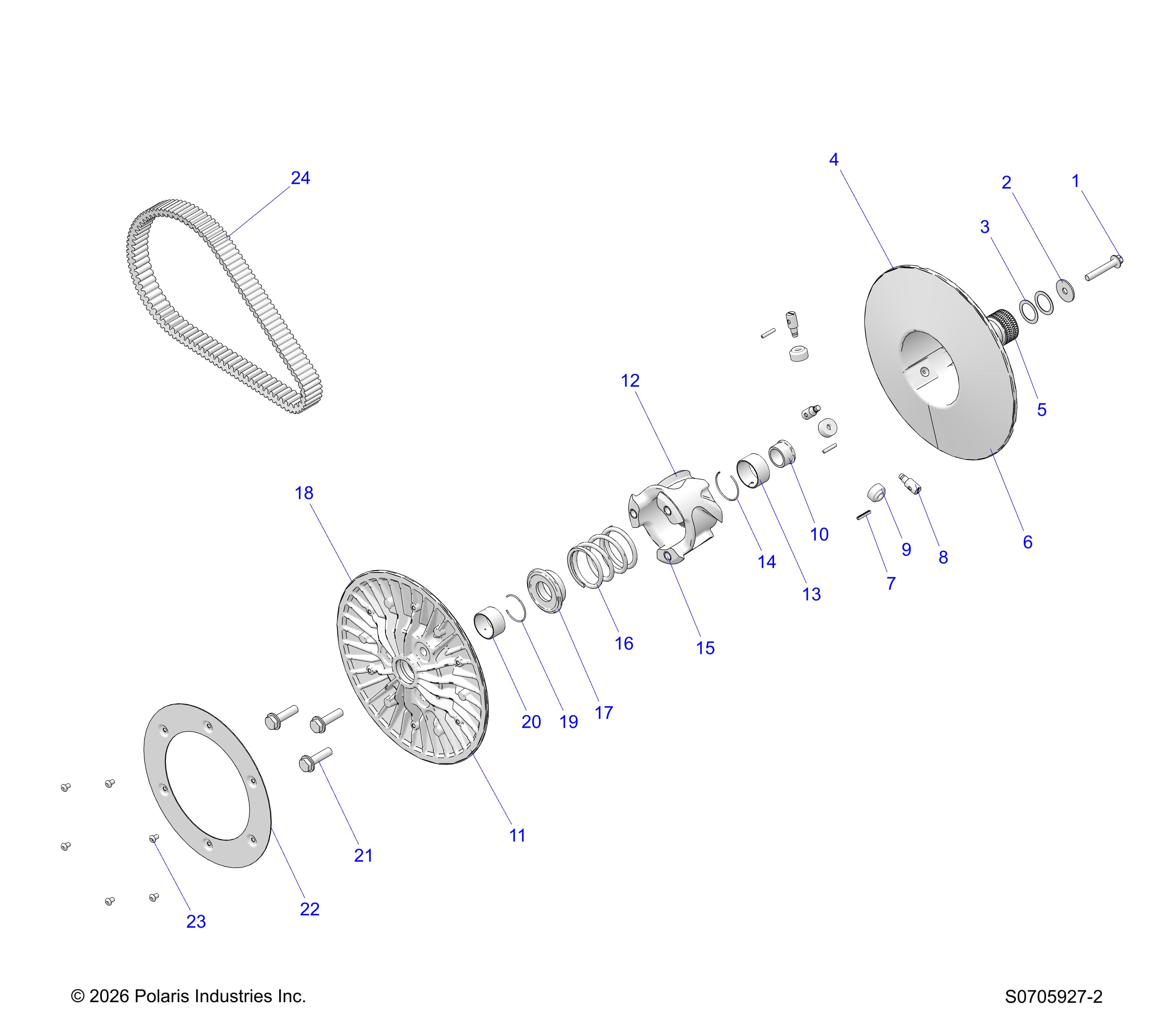 DRIVE TRAIN, SECONDARY CLUTCH