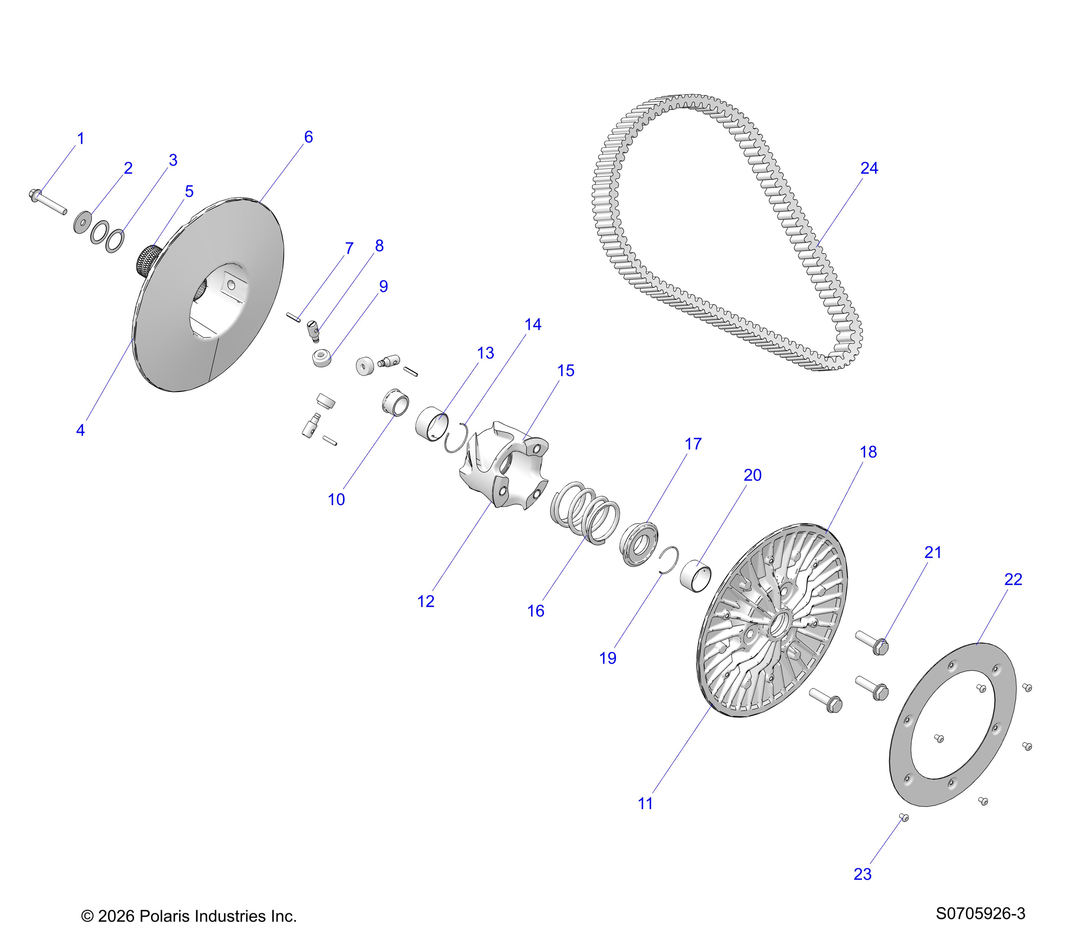 DRIVE TRAIN, SECONDARY CLUTCH